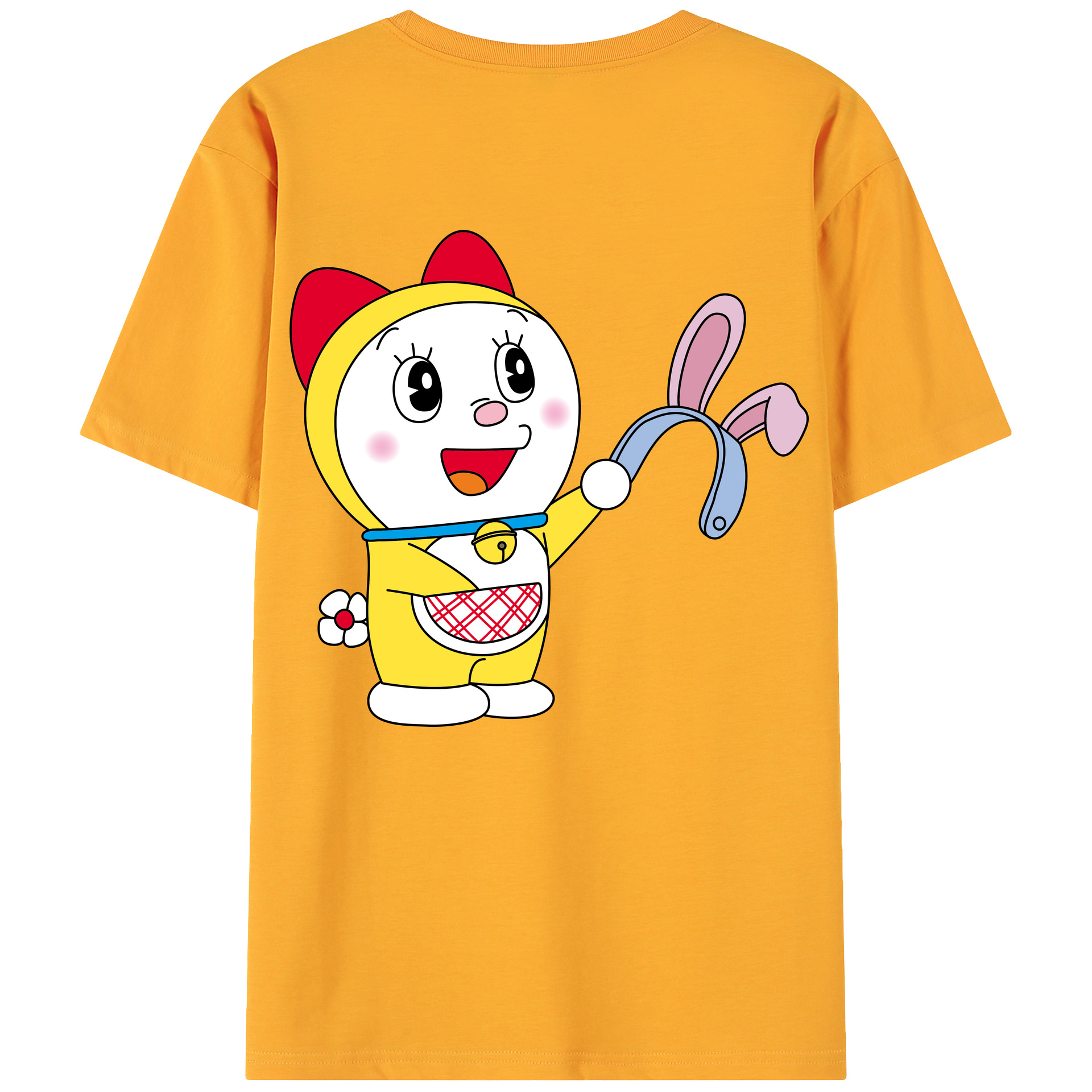 （画像用） ドラえもん ドラミ Doraemon Dorami 綿100％ メンズ半袖Tシャツ（バックプリント） 通気性