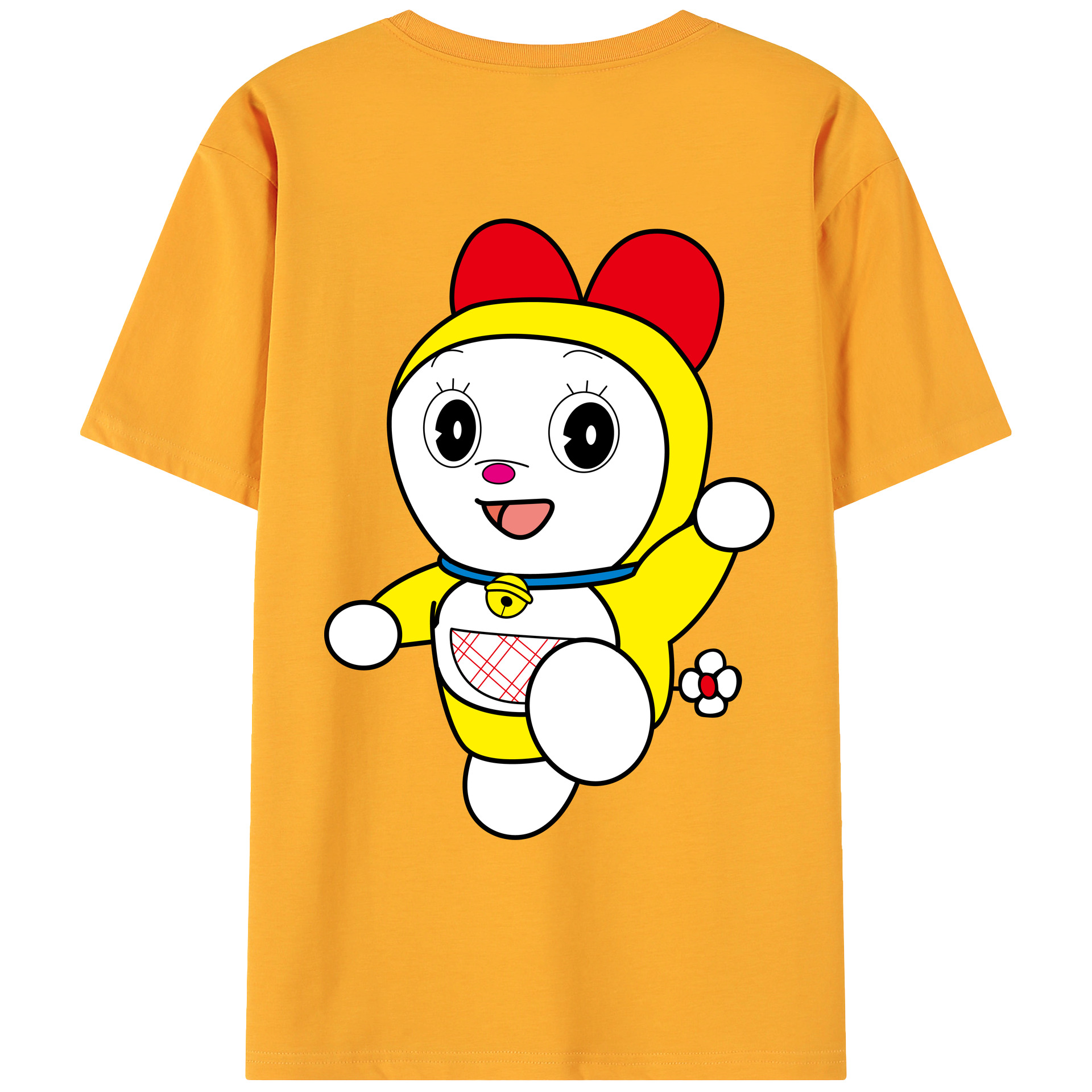 （画像用） ドラえもん ドラミ Doraemon Dorami 綿100％ メンズ半袖Tシャツ（バックプリント） 通気性