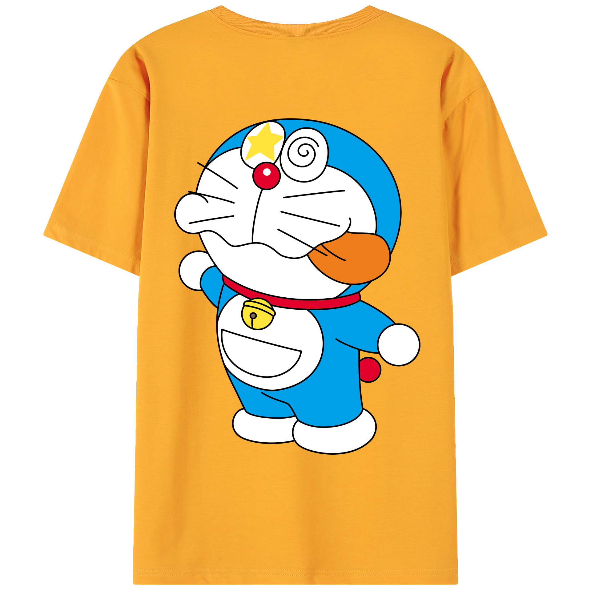 （画像用） ドラえもん Doraemon 綿100％ メンズ半袖Tシャツ（バックプリント） 通気性
