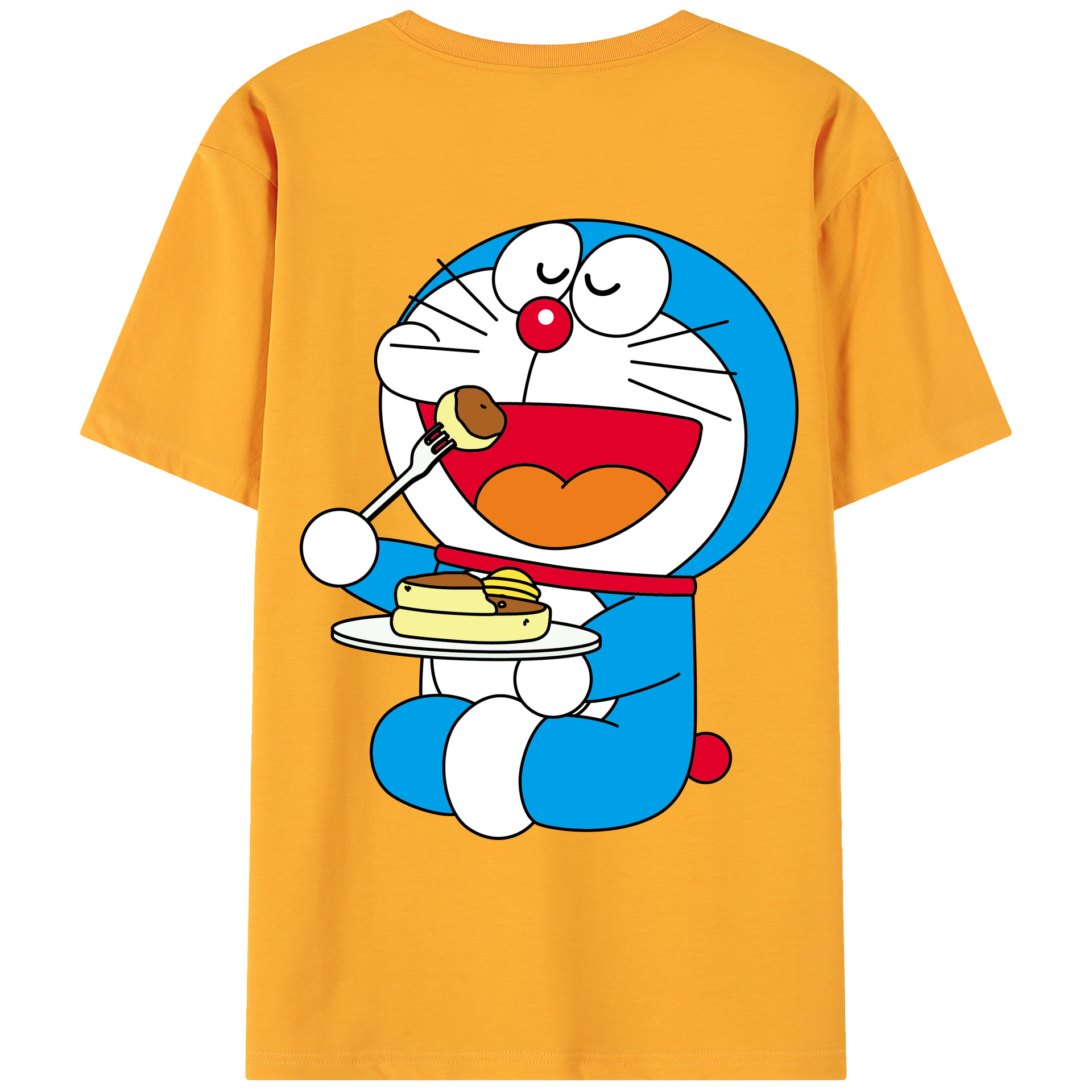 （画像用） ドラえもん Doraemon 綿100％ メンズ半袖Tシャツ（バックプリント） 通気性