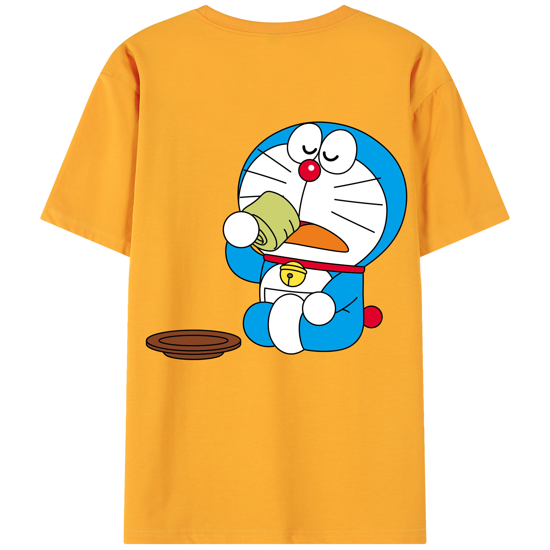 （画像用） ドラえもん Doraemon 綿100％ メンズ半袖Tシャツ（バックプリント） 通気性