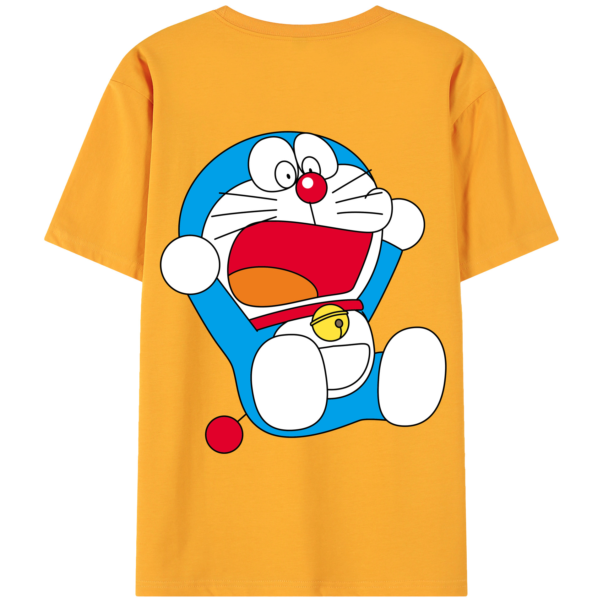 （画像用） ドラえもん Doraemon 綿100％ メンズ半袖Tシャツ（バックプリント） 通気性