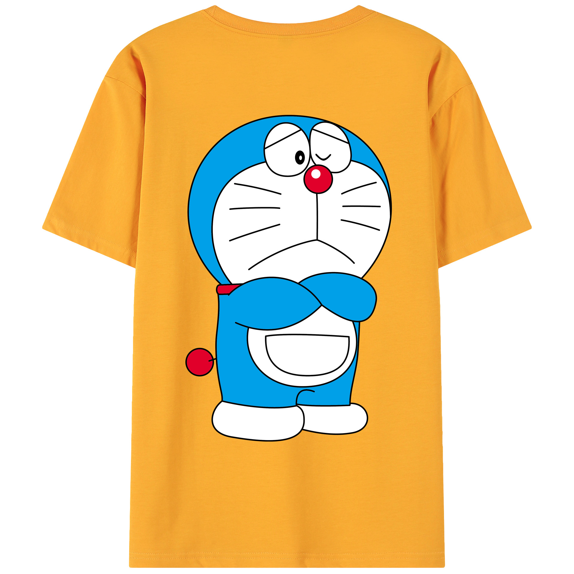 （画像用） ドラえもん Doraemon 綿100％ メンズ半袖Tシャツ（バックプリント） 通気性