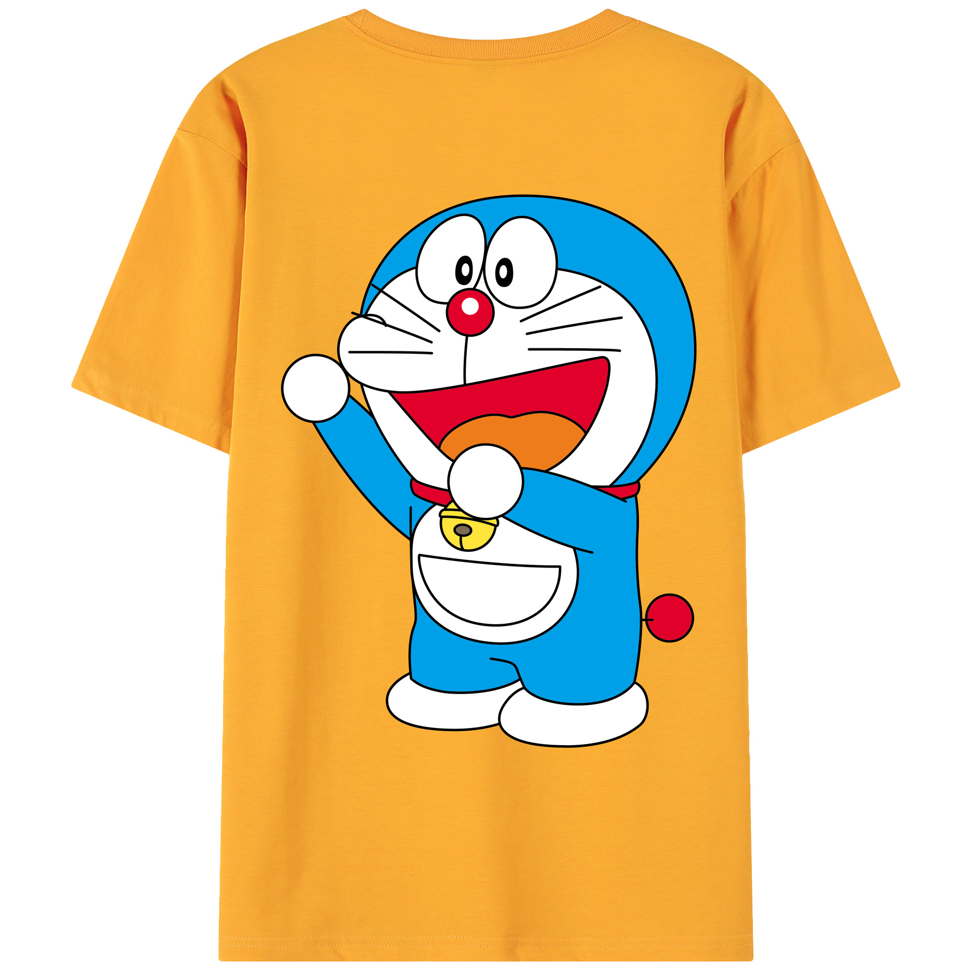 （画像用） ドラえもん Doraemon 綿100％ メンズ半袖Tシャツ（バックプリント） 通気性