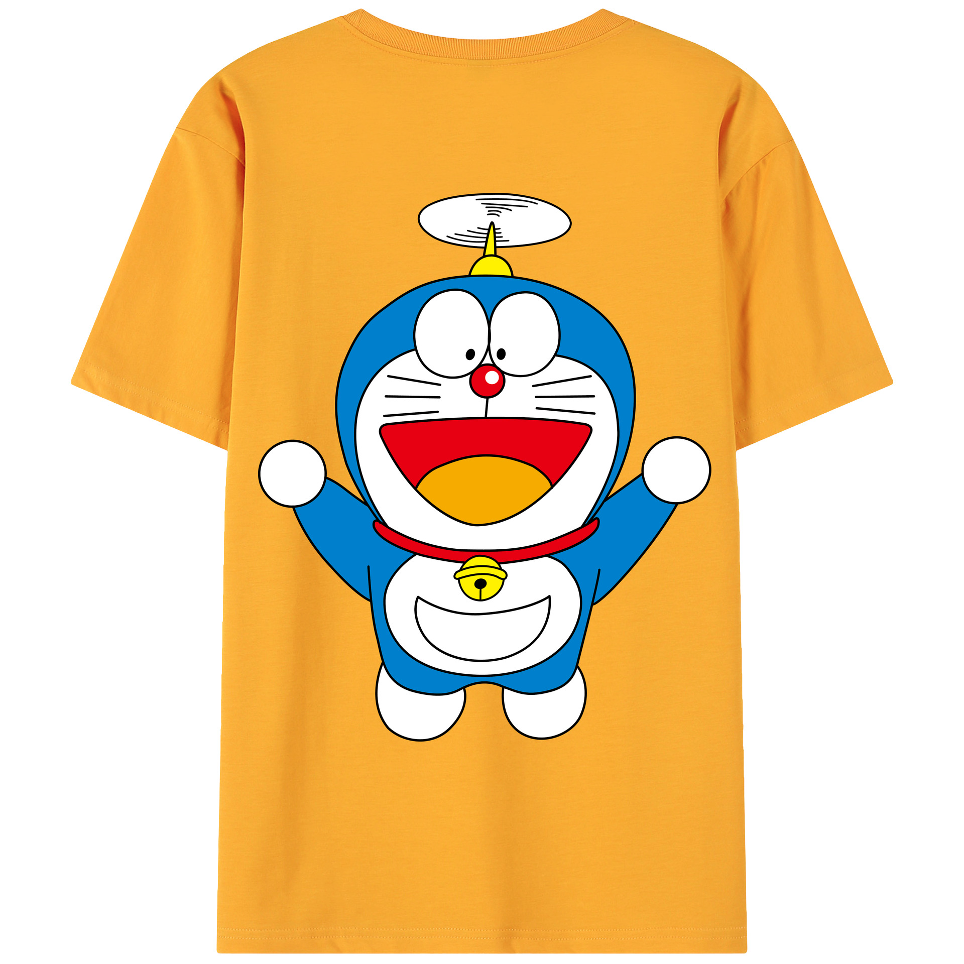 （画像用） ドラえもん Doraemon 綿100％ メンズ半袖Tシャツ（バックプリント） 通気性