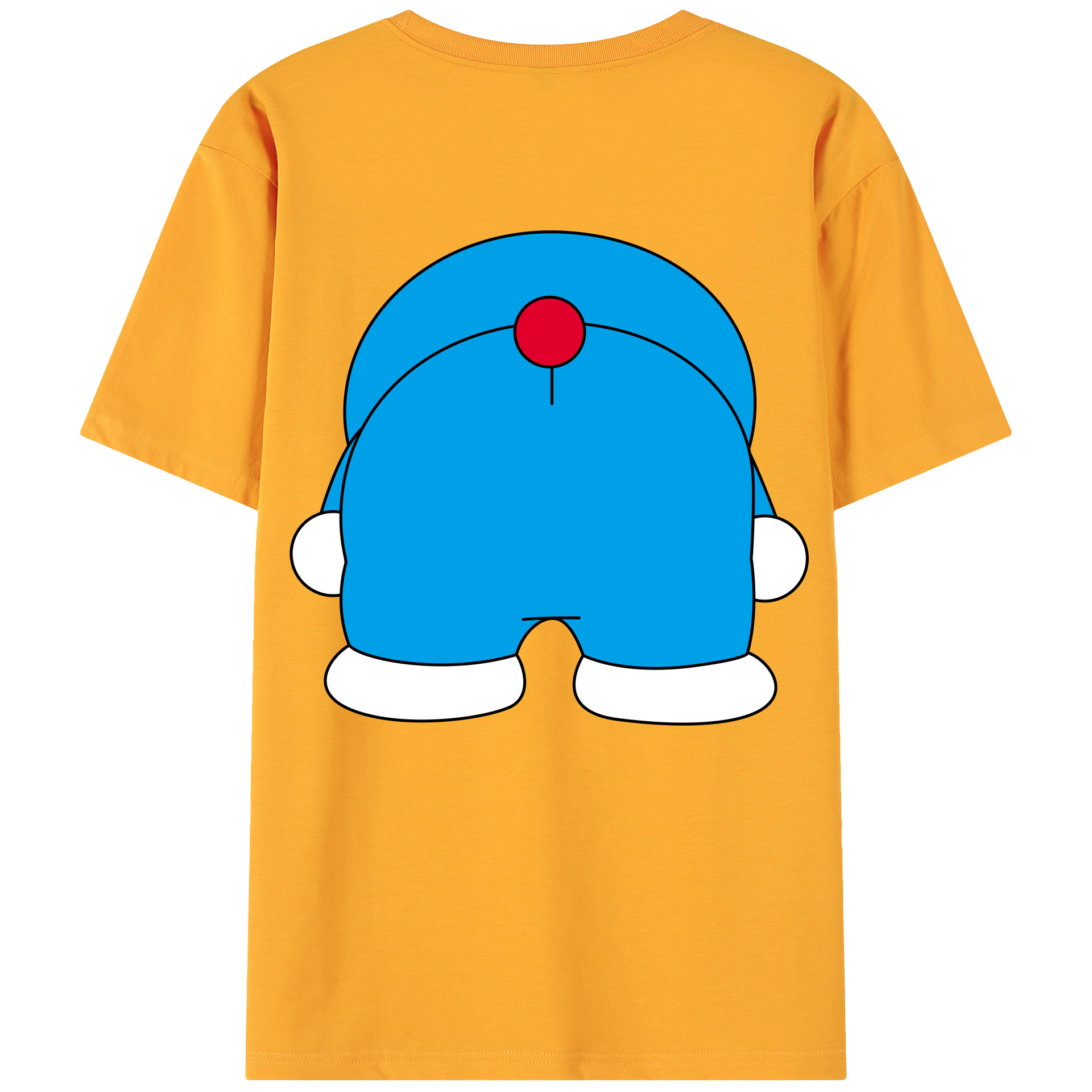 （画像用） ドラえもん Doraemon 綿100％ メンズ半袖Tシャツ（バックプリント） 通気性