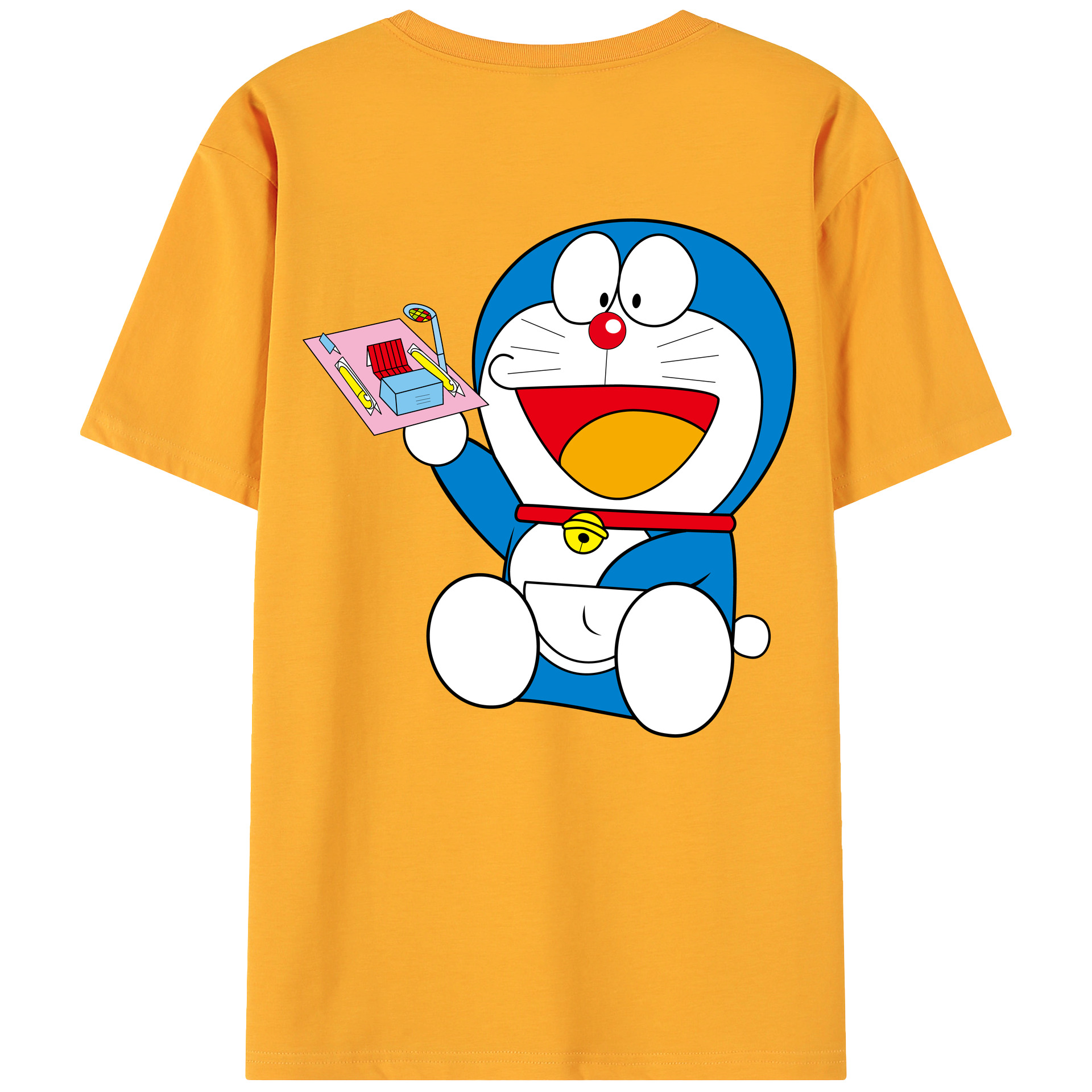 （画像用） ドラえもん Doraemon 綿100％ メンズ半袖Tシャツ（バックプリント） 通気性