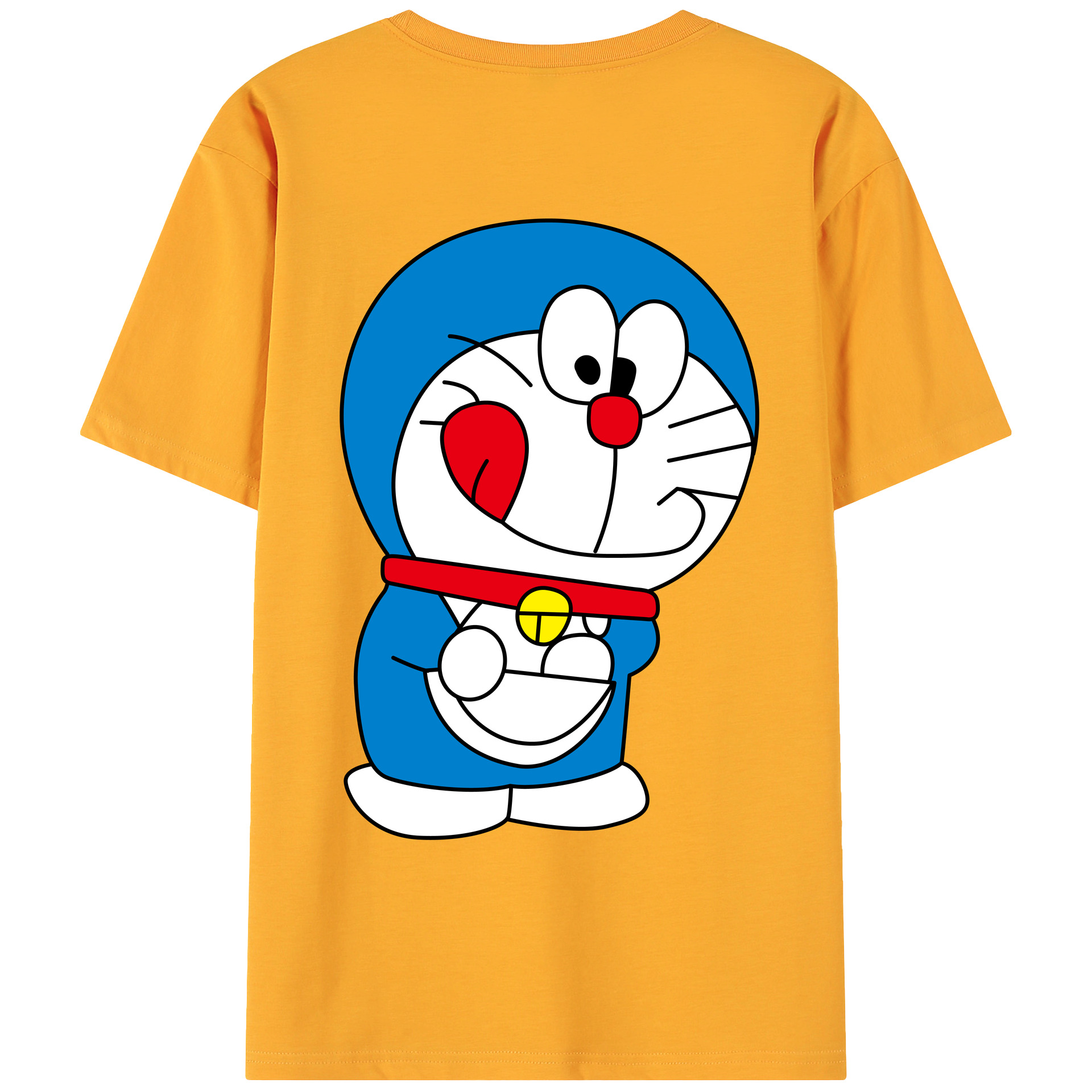 （画像用） ドラえもん Doraemon 綿100％ メンズ半袖Tシャツ（バックプリント） 通気性