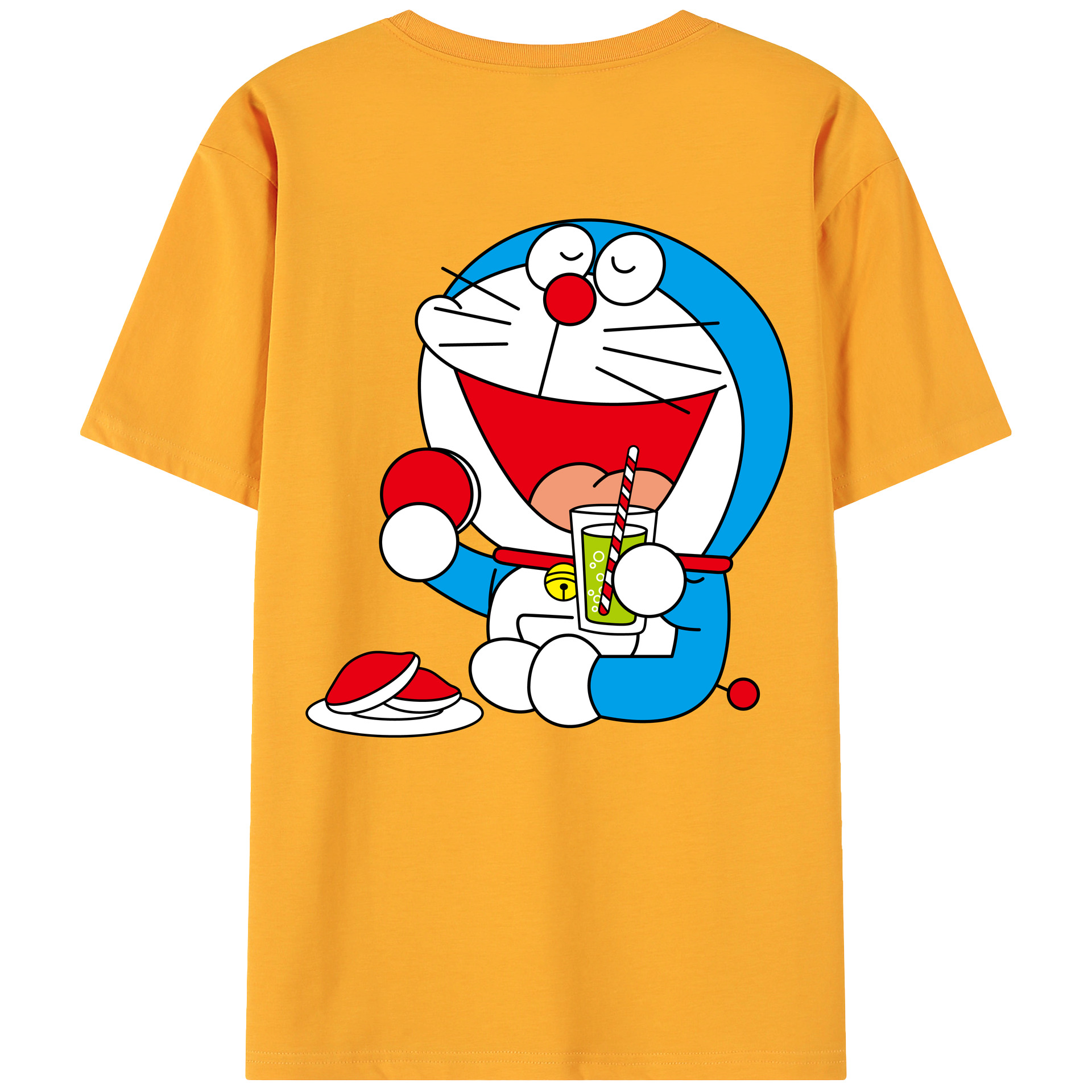 （画像用） ドラえもん Doraemon 綿100％ メンズ半袖Tシャツ（バックプリント） 通気性