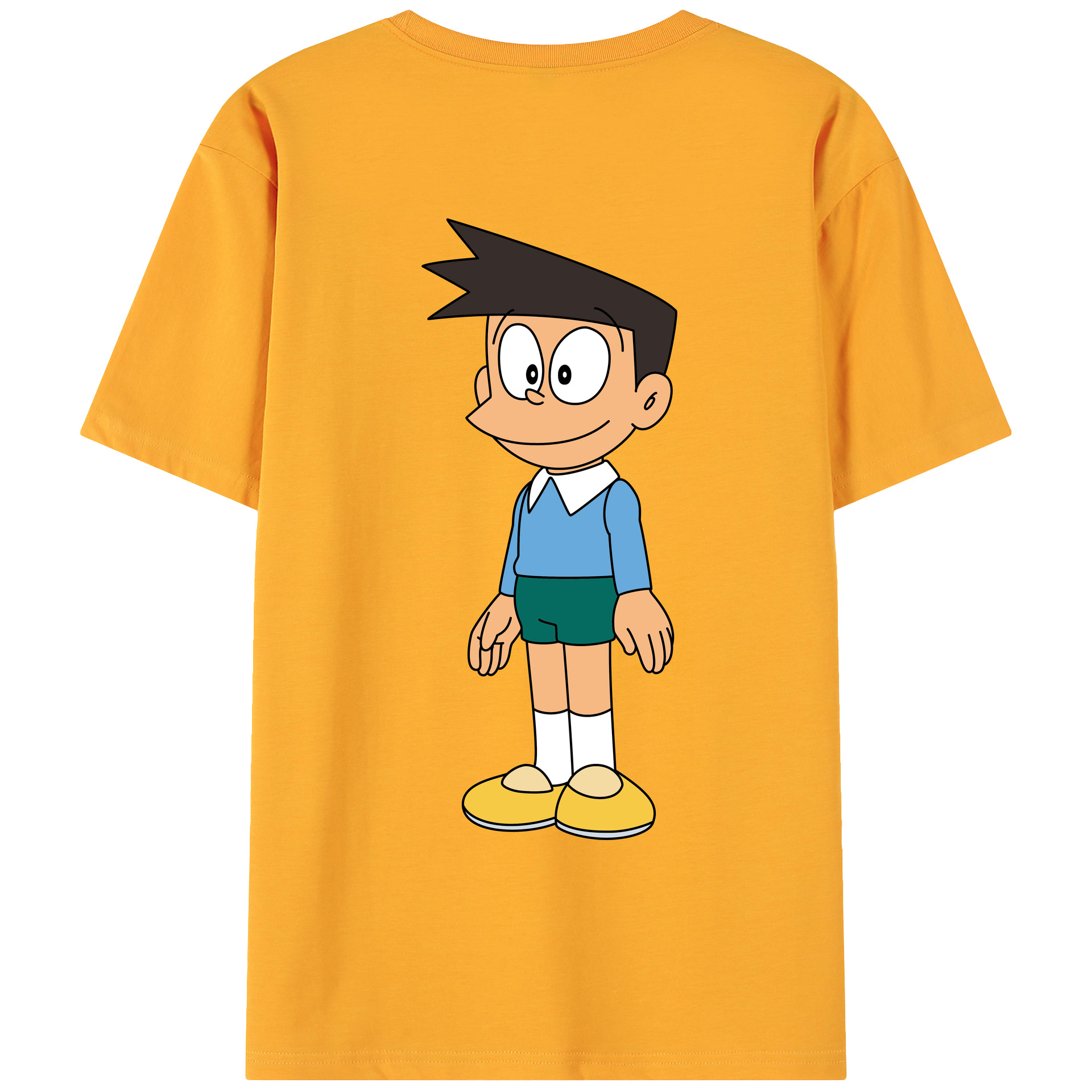（画像用） ドラえもん 骨川 スネ夫 Doraemon Honekawa Suneo 綿100％ メンズ半袖Tシャツ（バックプリント） 通気性