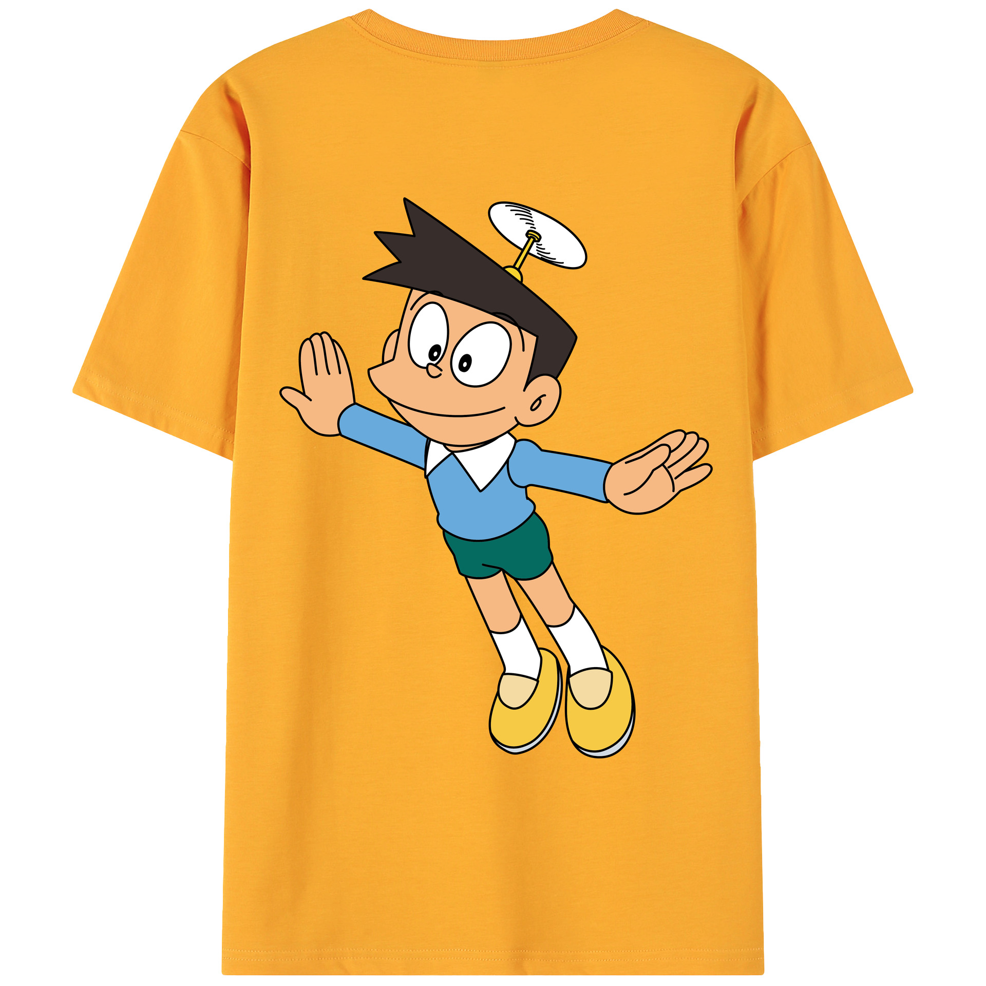 （画像用） ドラえもん 骨川 スネ夫 Doraemon Honekawa Suneo 綿100％ メンズ半袖Tシャツ（バックプリント） 通気性