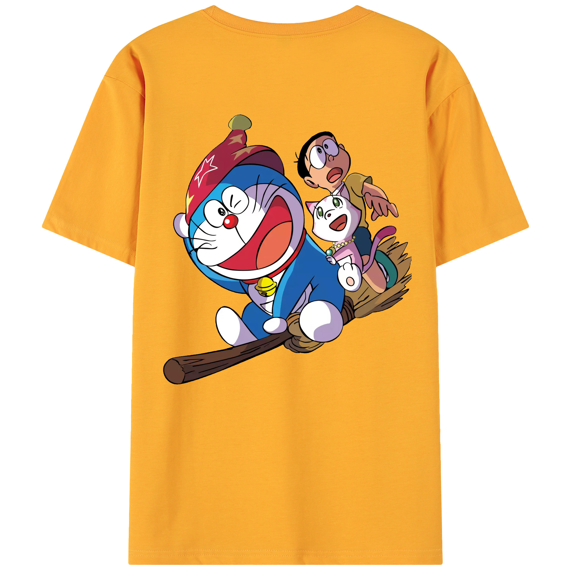 （画像用） ドラえもん Doraemon 綿100％ メンズ半袖Tシャツ（バックプリント） 通気性