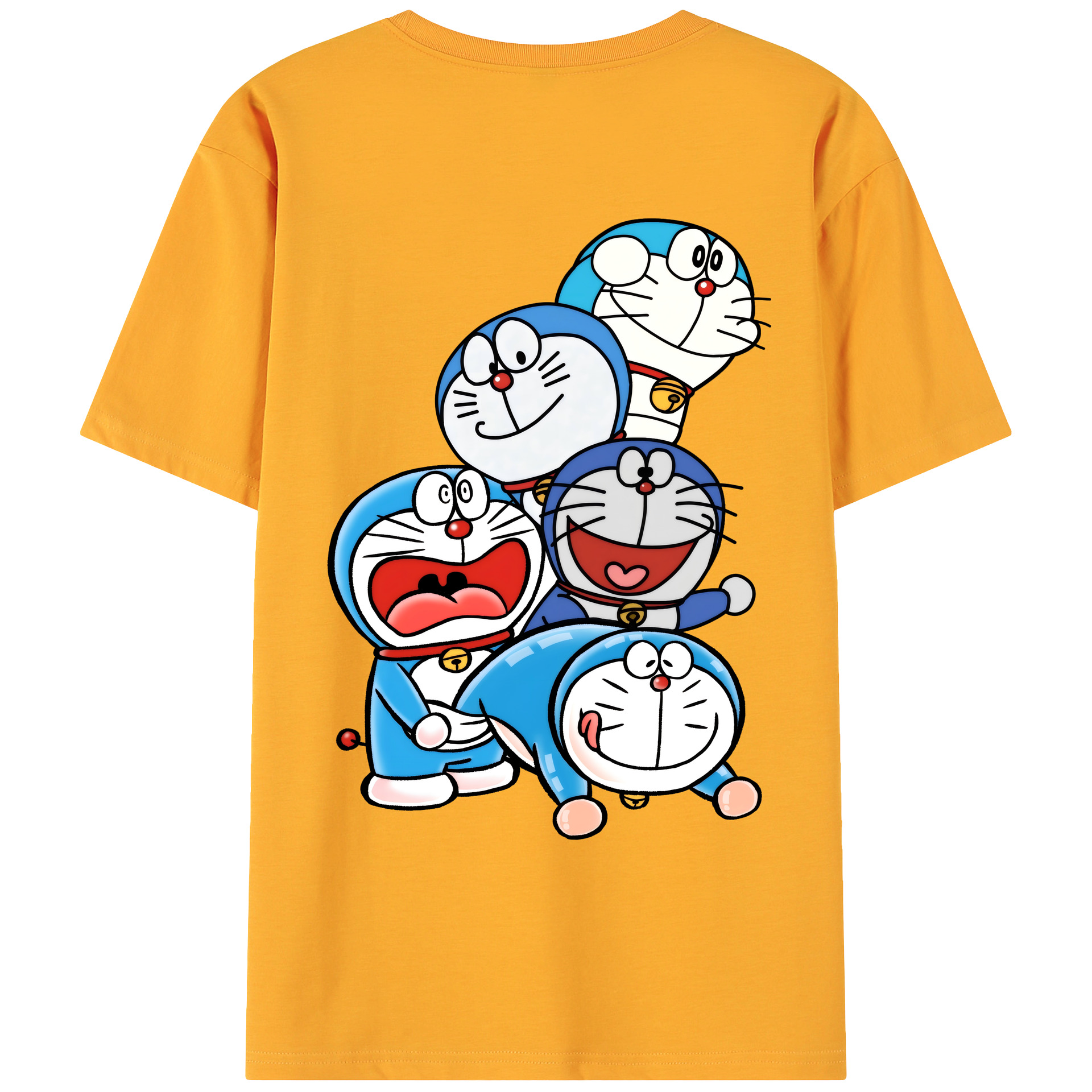 （画像用） ドラえもん Doraemon 綿100％ メンズ半袖Tシャツ（バックプリント） 通気性