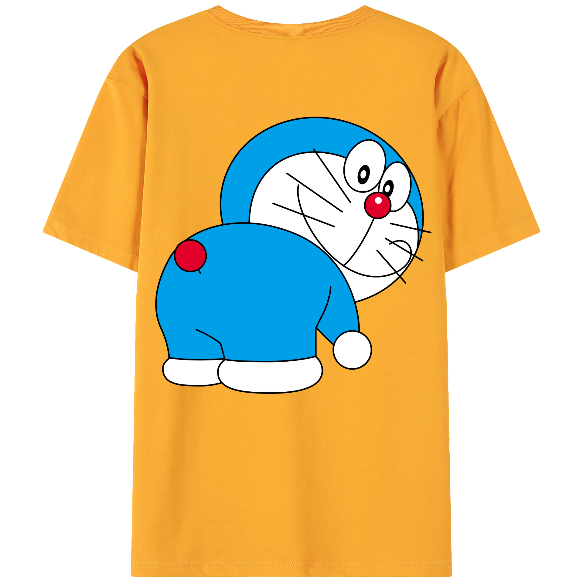 （画像用） ドラえもん Doraemon 綿100％ メンズ半袖Tシャツ（バックプリント） 通気性