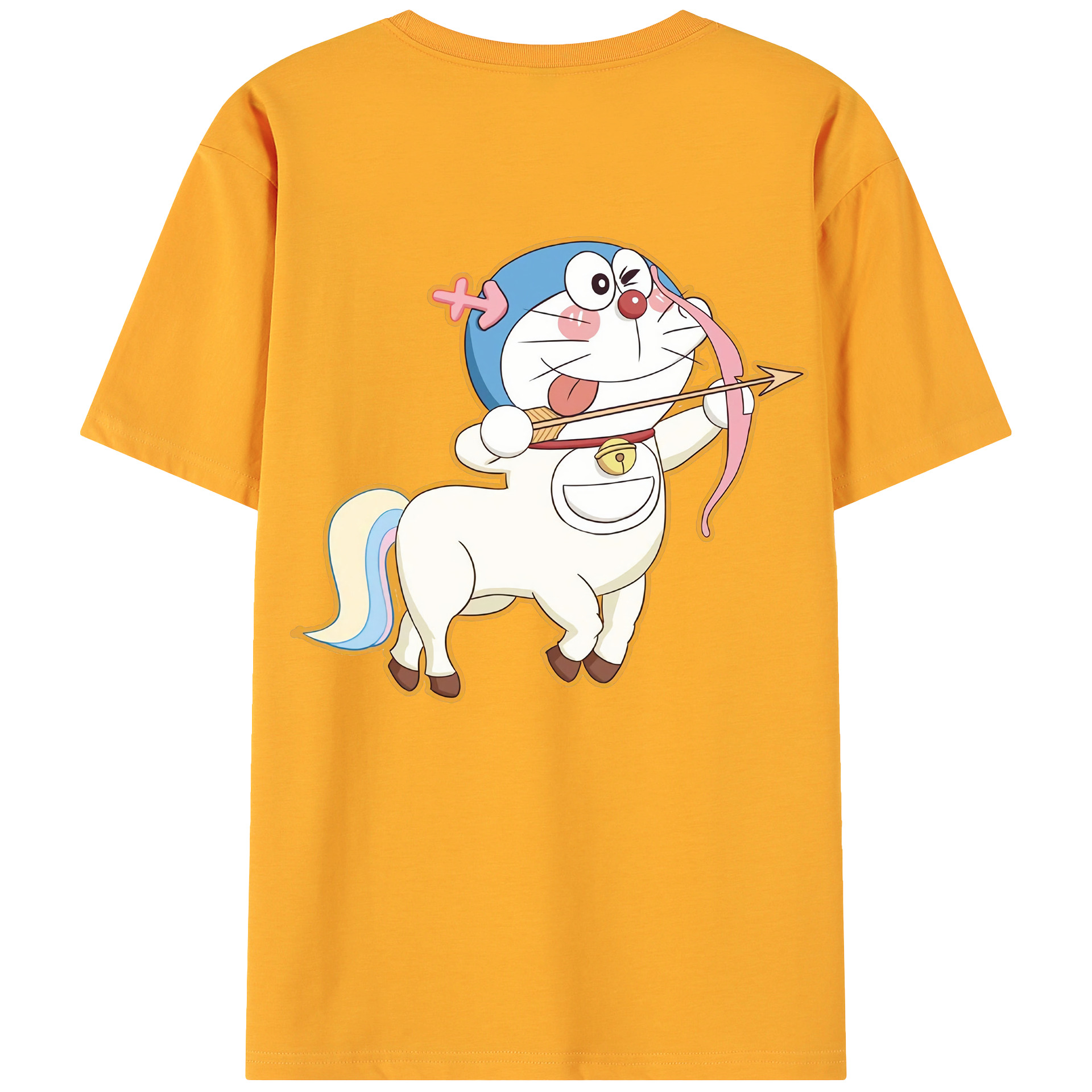 （画像用） ドラえもん Doraemon 綿100％ メンズ半袖Tシャツ（バックプリント） 通気性