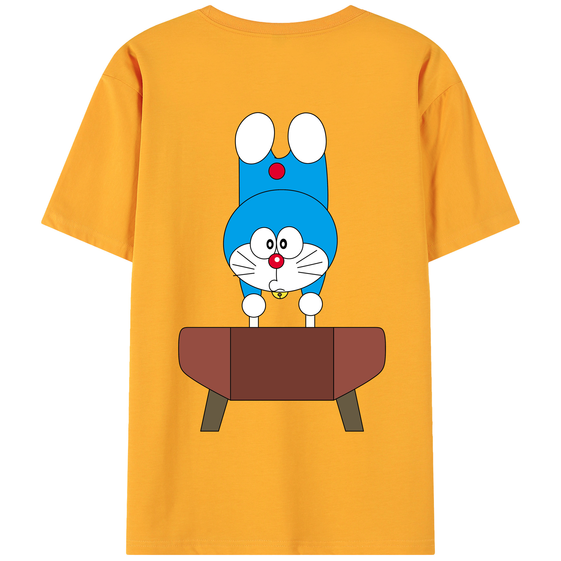 （画像用） ドラえもん Doraemon 綿100％ メンズ半袖Tシャツ（バックプリント） 通気性