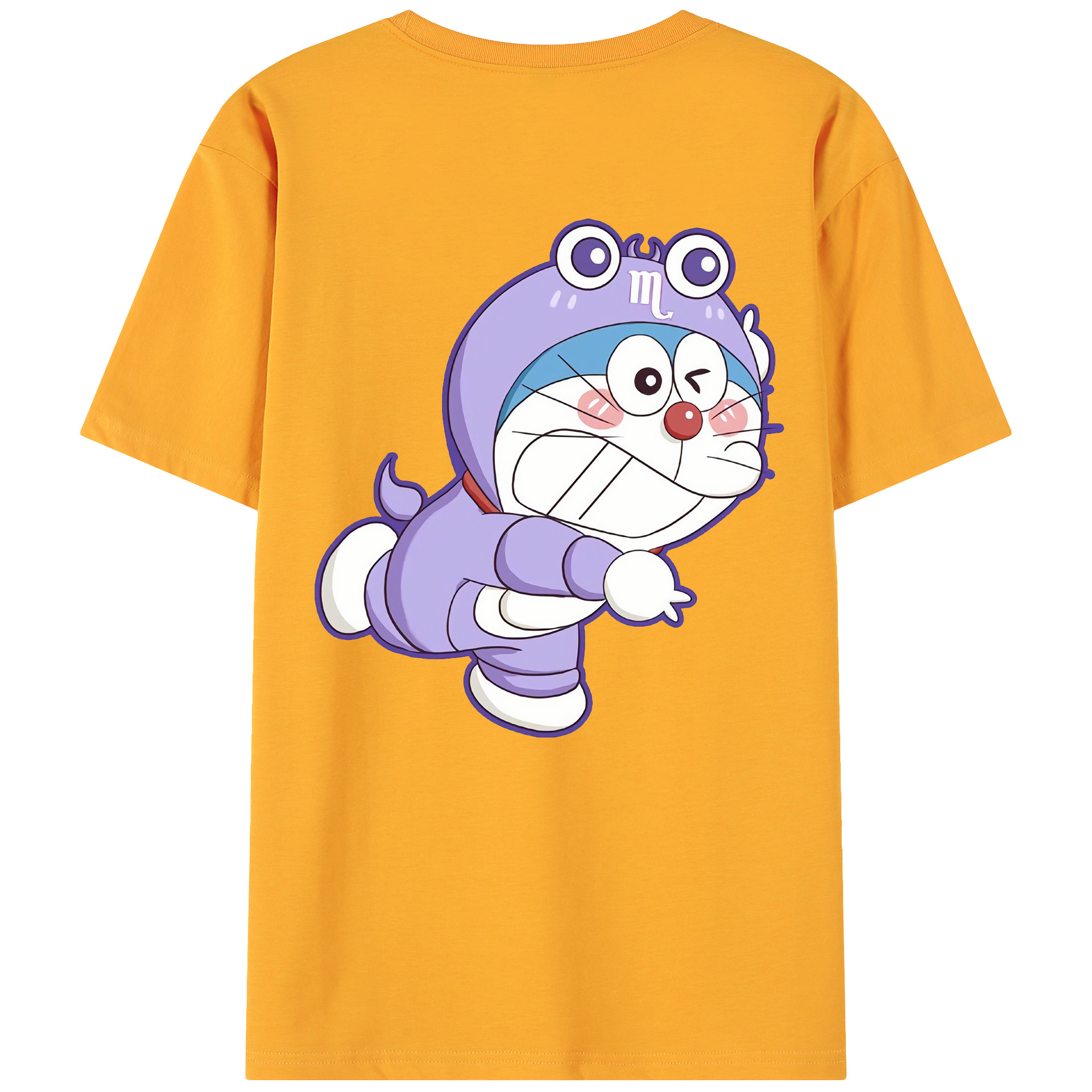 （画像用） ドラえもん Doraemon 綿100％ メンズ半袖Tシャツ（バックプリント） 通気性
