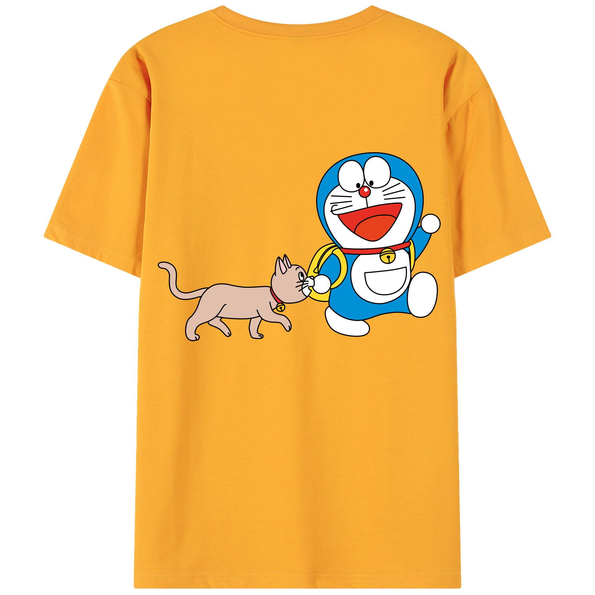 （画像用） ドラえもん Doraemon 綿100％ メンズ半袖Tシャツ（バックプリント） 通気性