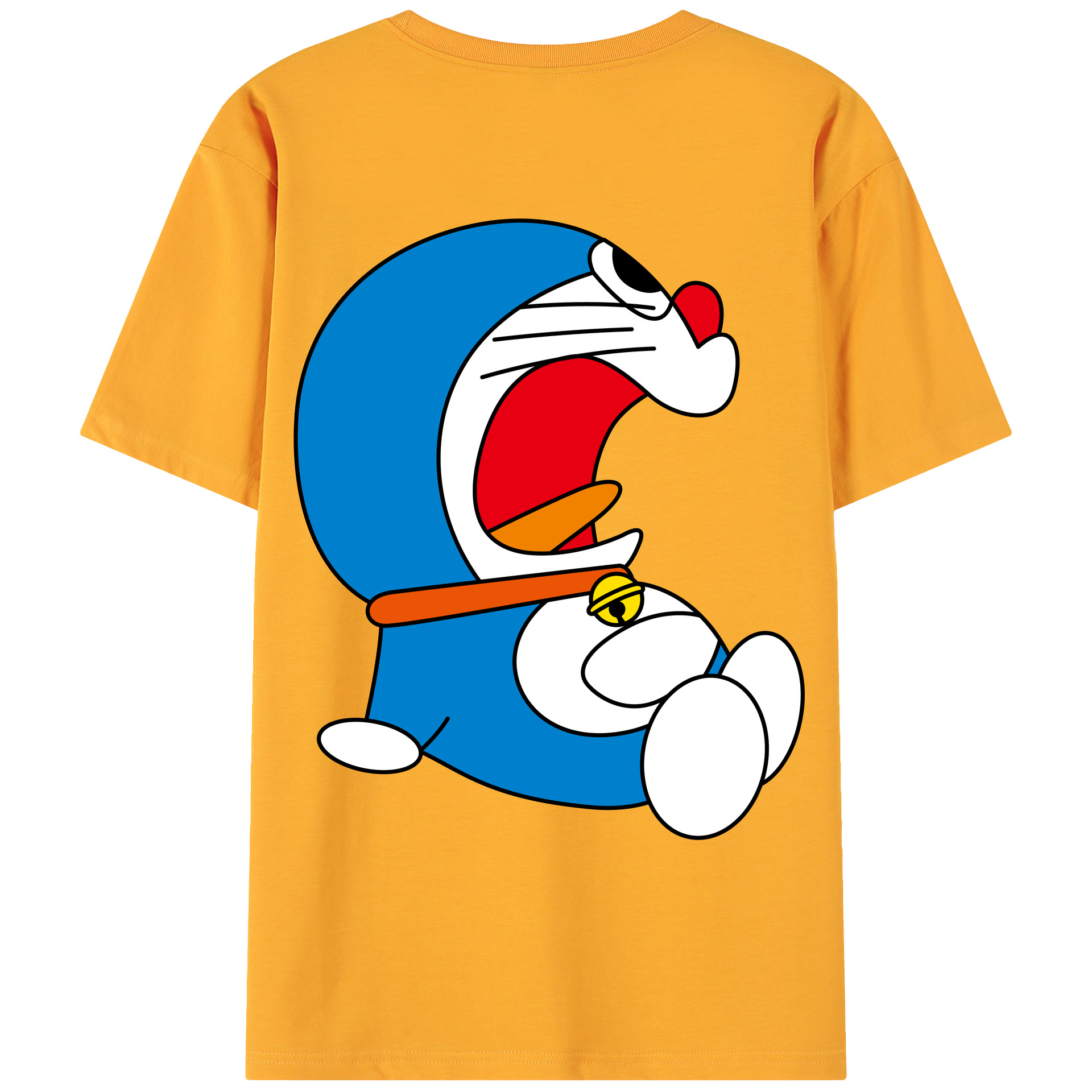 （画像用） ドラえもん Doraemon 綿100％ メンズ半袖Tシャツ（バックプリント） 通気性