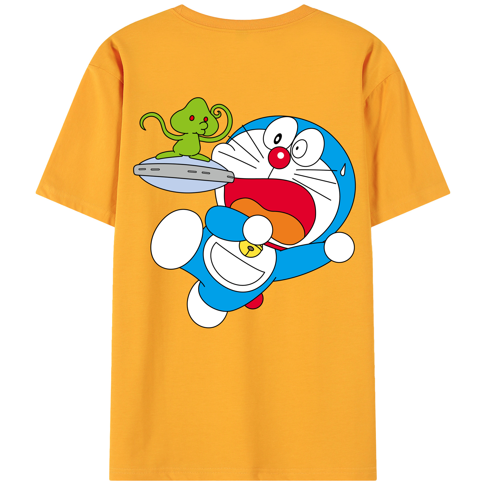 （画像用） ドラえもん Doraemon 綿100％ メンズ半袖Tシャツ（バックプリント） 通気性