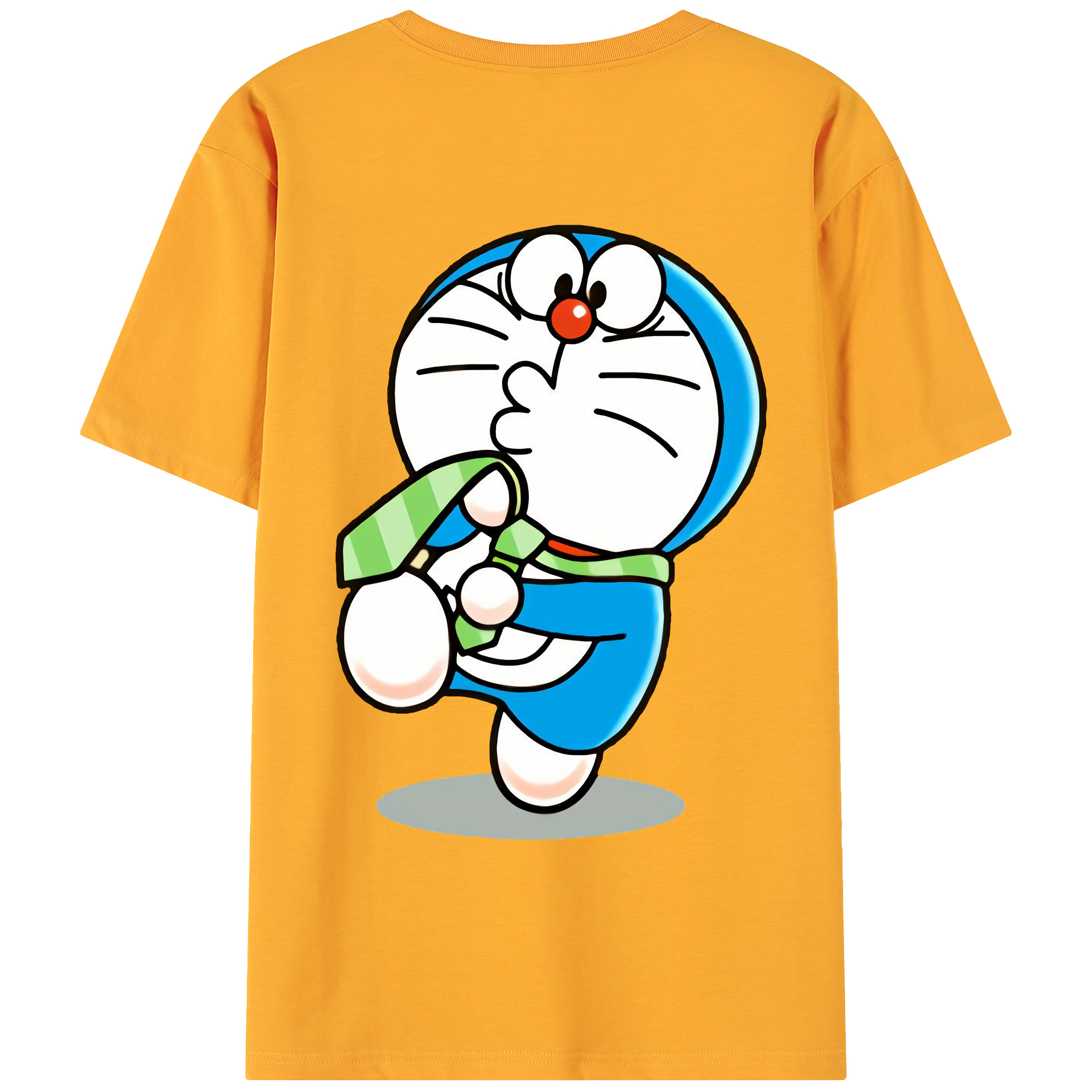 （画像用） ドラえもん Doraemon 綿100％ メンズ半袖Tシャツ（バックプリント） 通気性