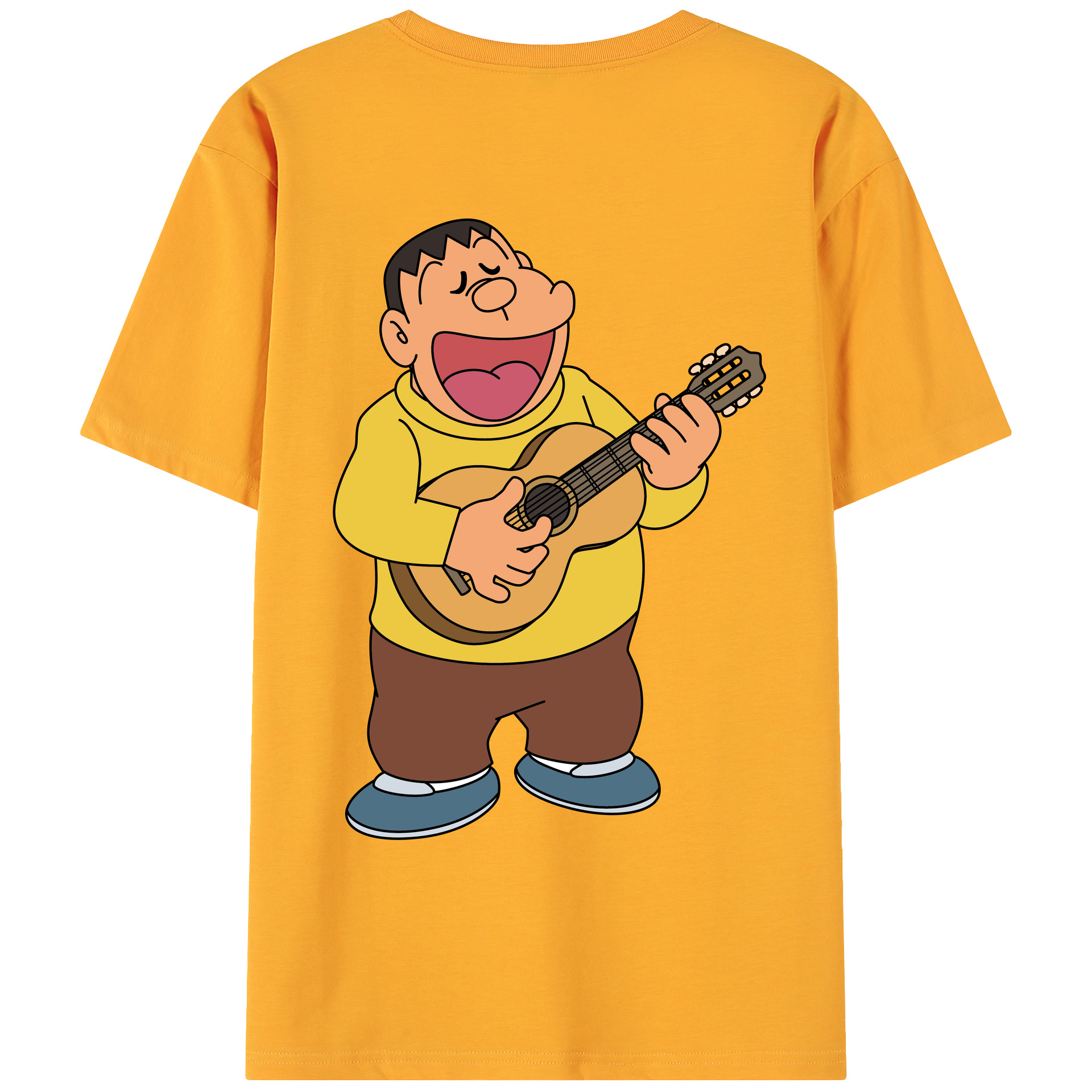 （画像用） ドラえもん 剛田武 Doraemon Gouta Takeshi 綿100％ メンズ半袖Tシャツ（バックプリント） 通気性