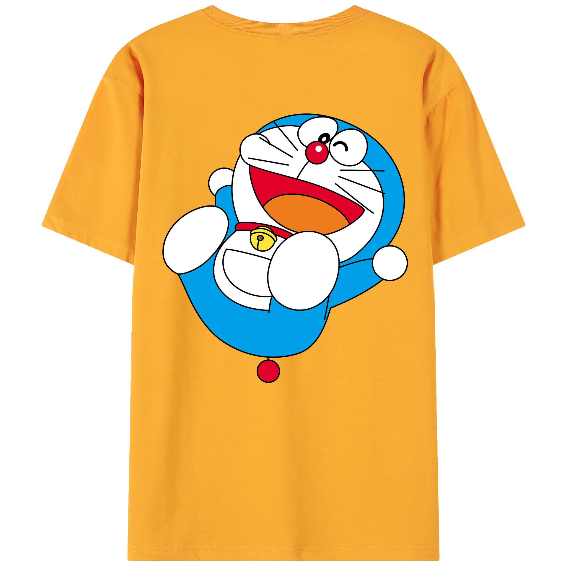 （画像用） ドラえもん Doraemon 綿100％ メンズ半袖Tシャツ（バックプリント） 通気性