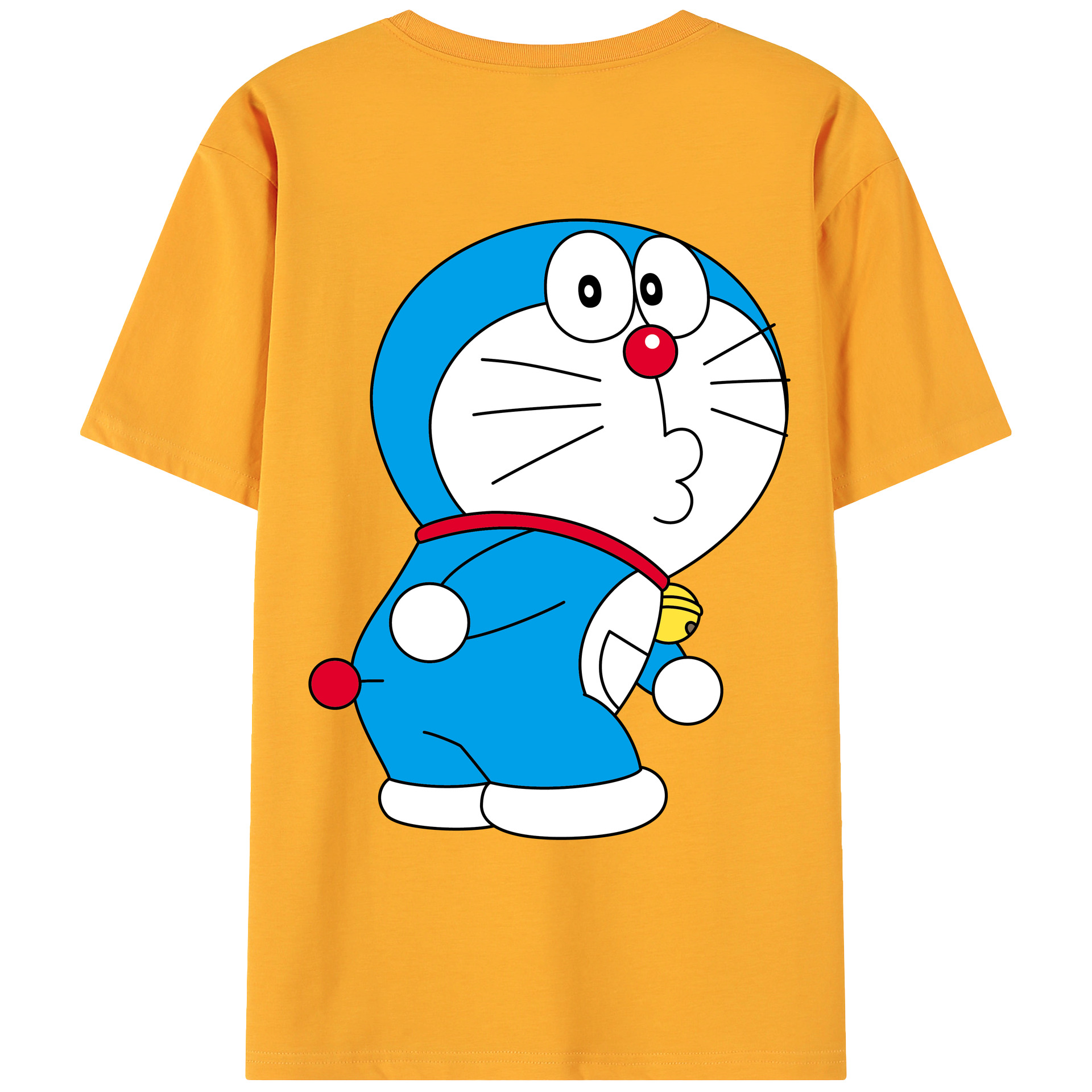 （画像用） ドラえもん Doraemon 綿100％ メンズ半袖Tシャツ（バックプリント） 通気性