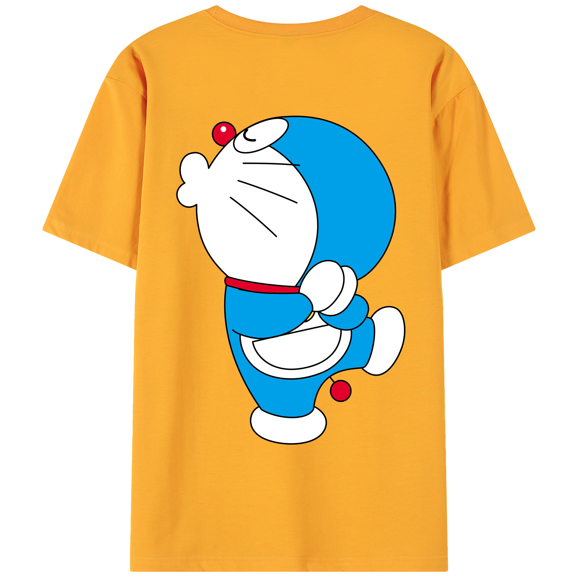 （画像用） ドラえもん Doraemon 綿100％ メンズ半袖Tシャツ（バックプリント） 通気性