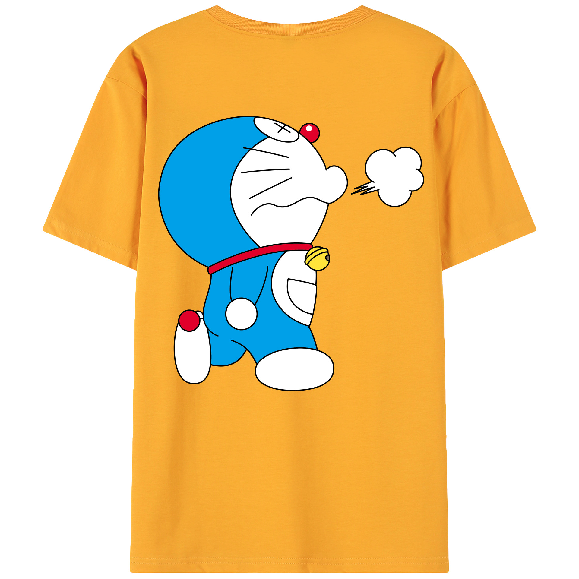 （画像用） ドラえもん Doraemon 綿100％ メンズ半袖Tシャツ（バックプリント） 通気性