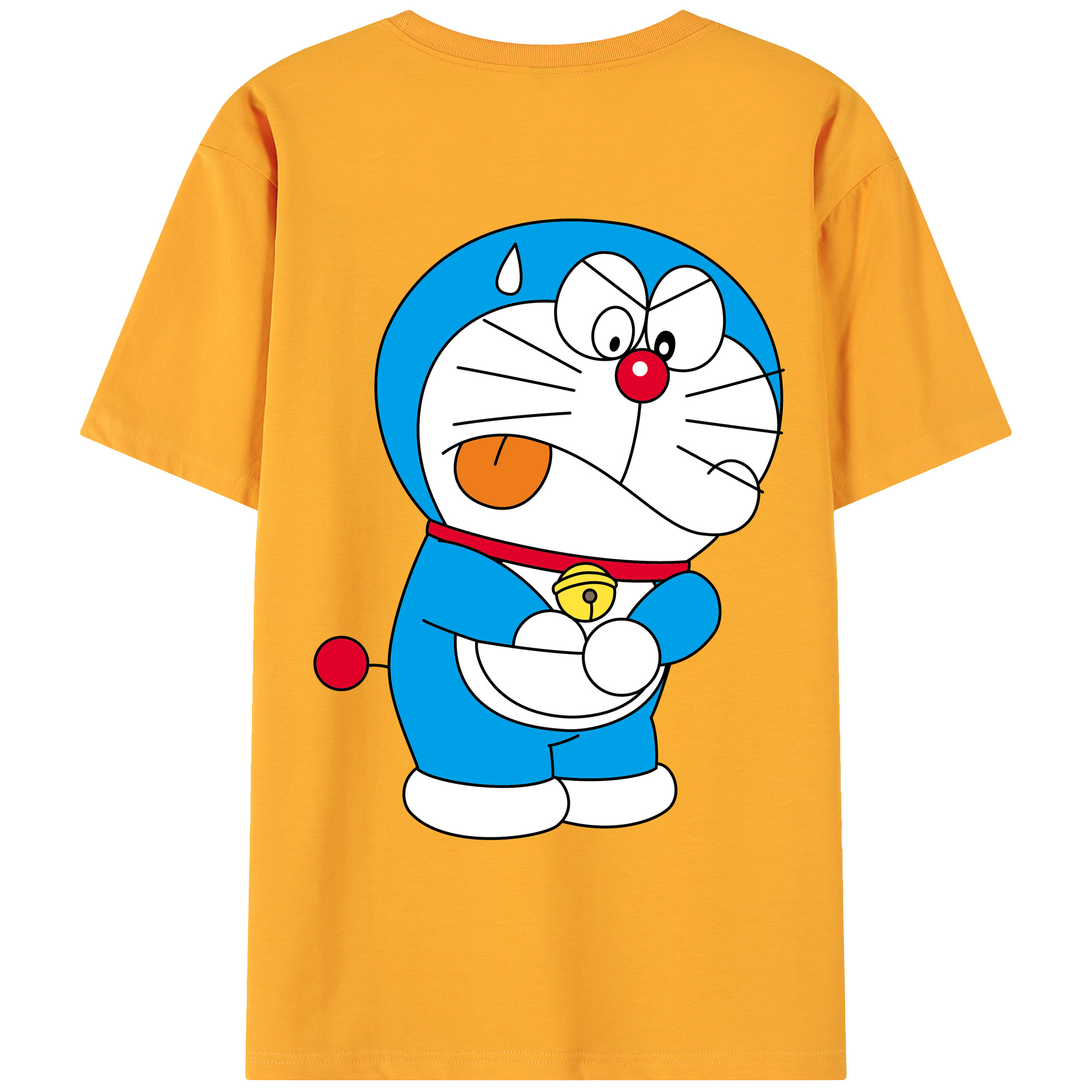 （画像用） ドラえもん Doraemon 綿100％ メンズ半袖Tシャツ（バックプリント） 通気性