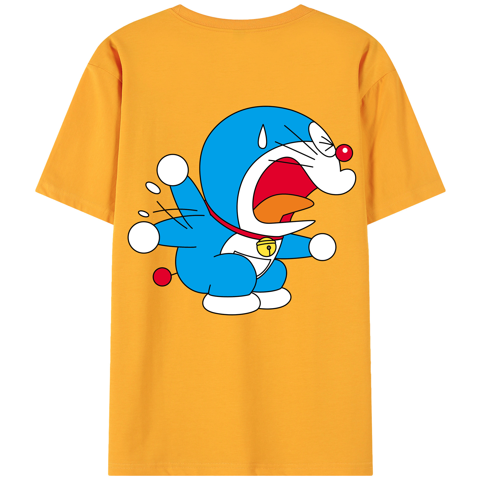 （画像用） ドラえもん Doraemon 綿100％ メンズ半袖Tシャツ（バックプリント） 通気性