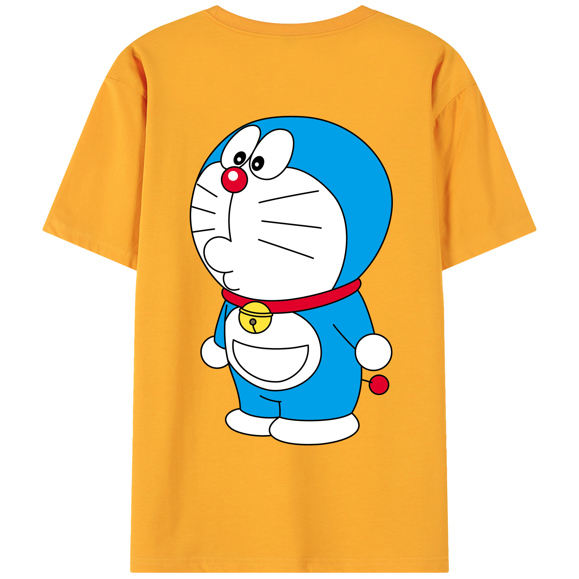 （画像用） ドラえもん Doraemon 綿100％ メンズ半袖Tシャツ（バックプリント） 通気性