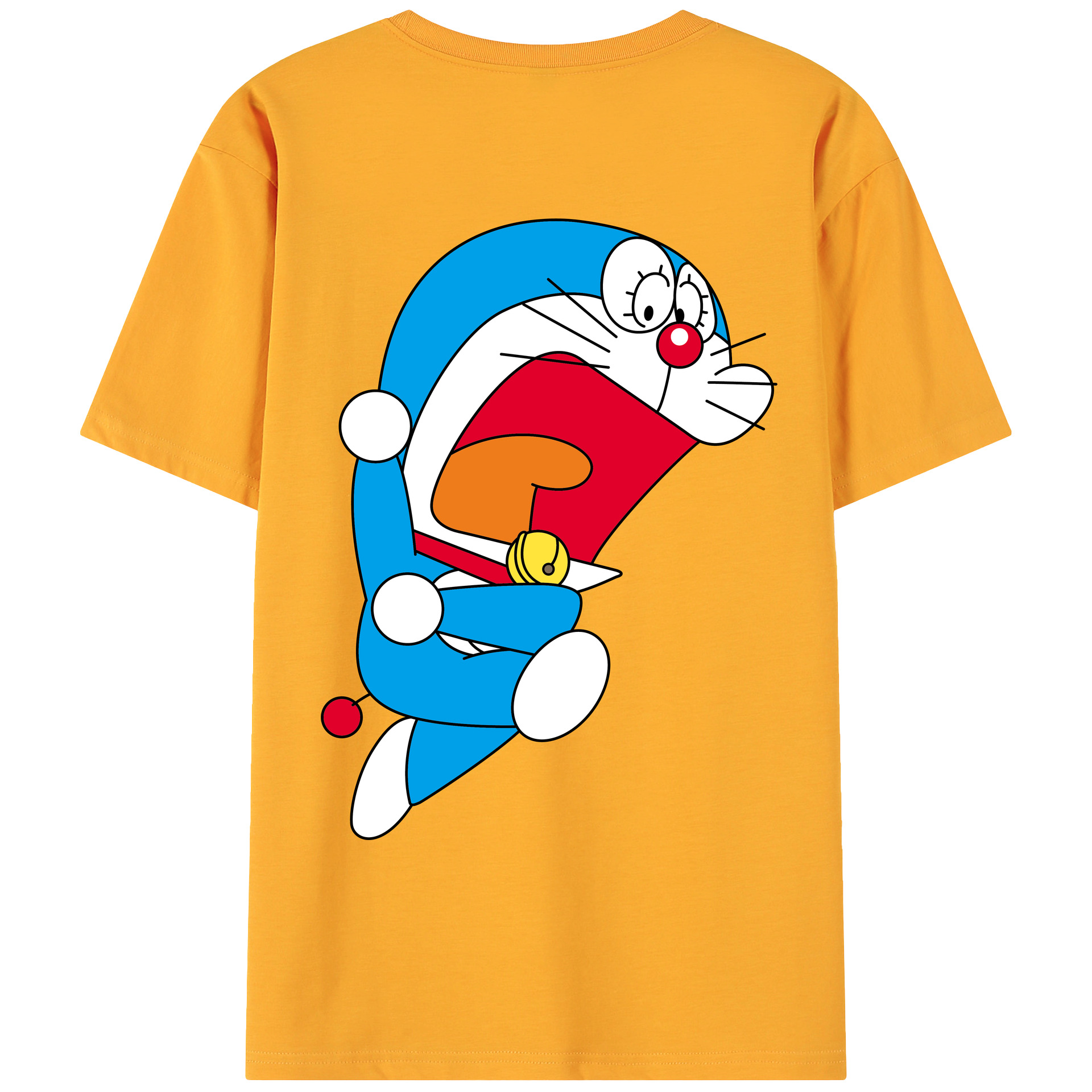 （画像用） ドラえもん Doraemon 綿100％ メンズ半袖Tシャツ（バックプリント） 通気性