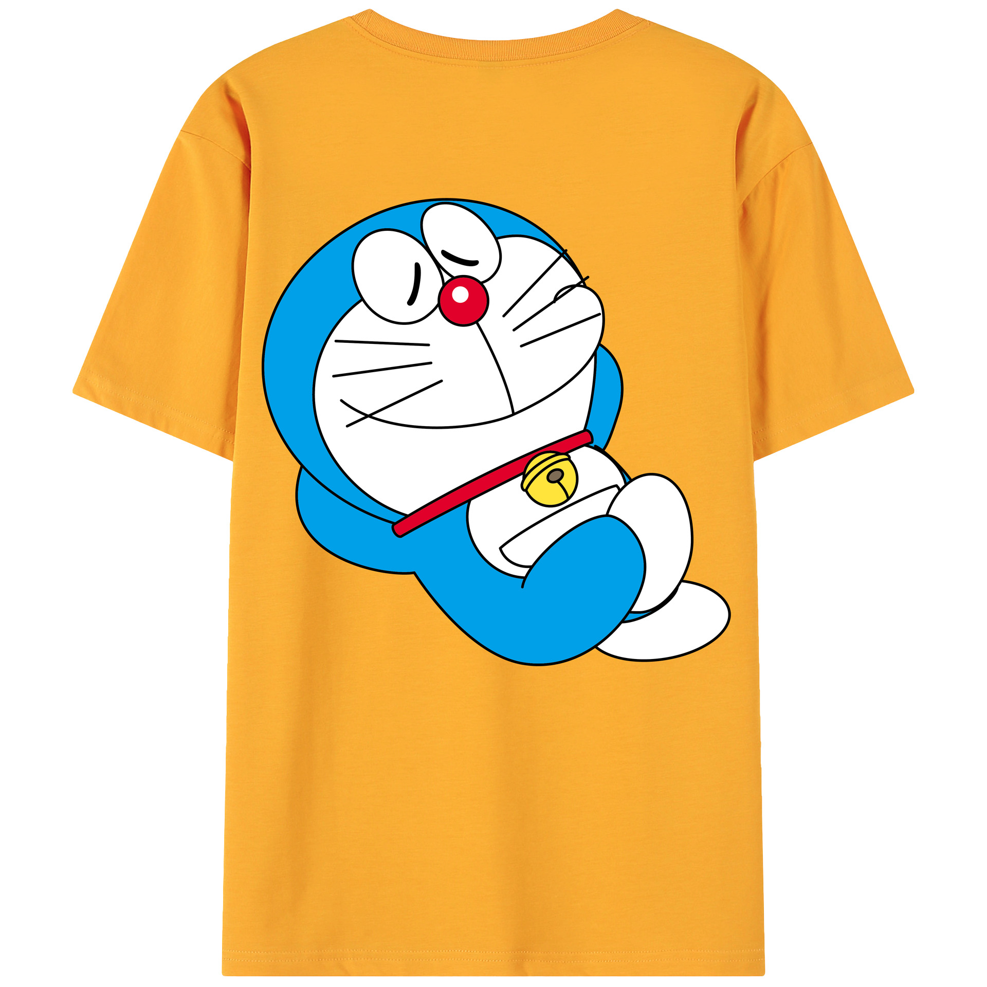 （画像用） ドラえもん Doraemon 綿100％ メンズ半袖Tシャツ（バックプリント） 通気性