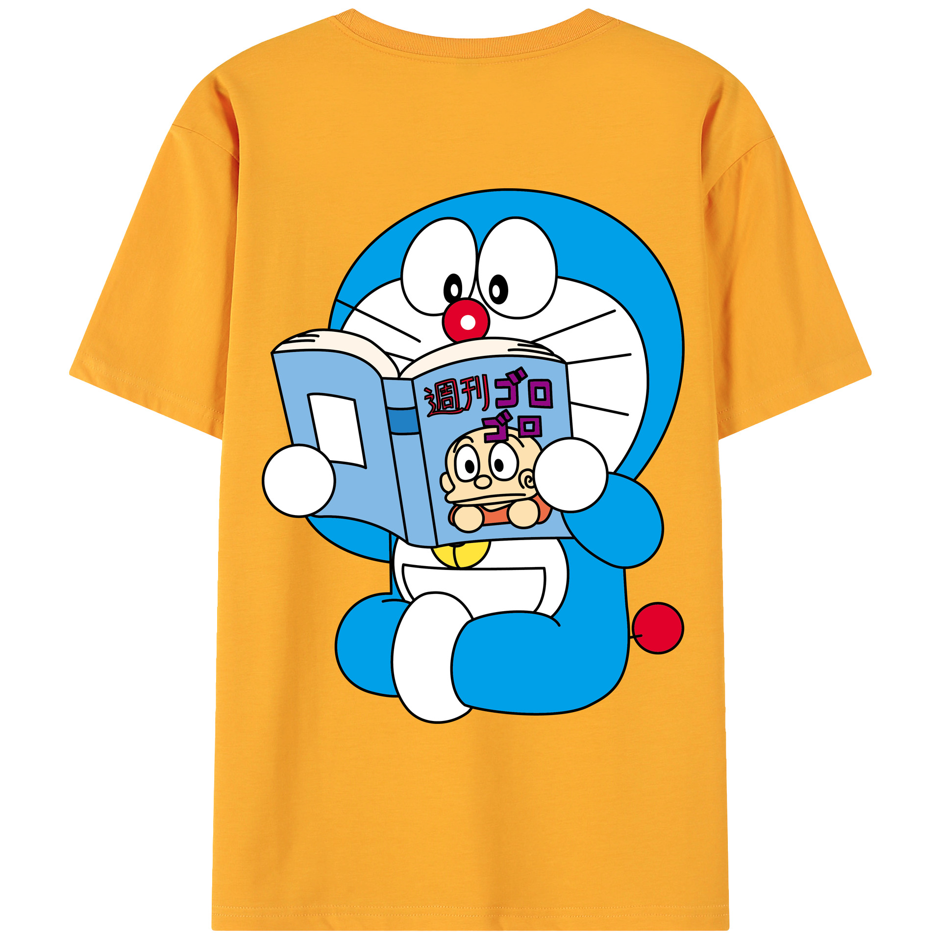（画像用） ドラえもん Doraemon 綿100％ メンズ半袖Tシャツ（バックプリント） 通気性