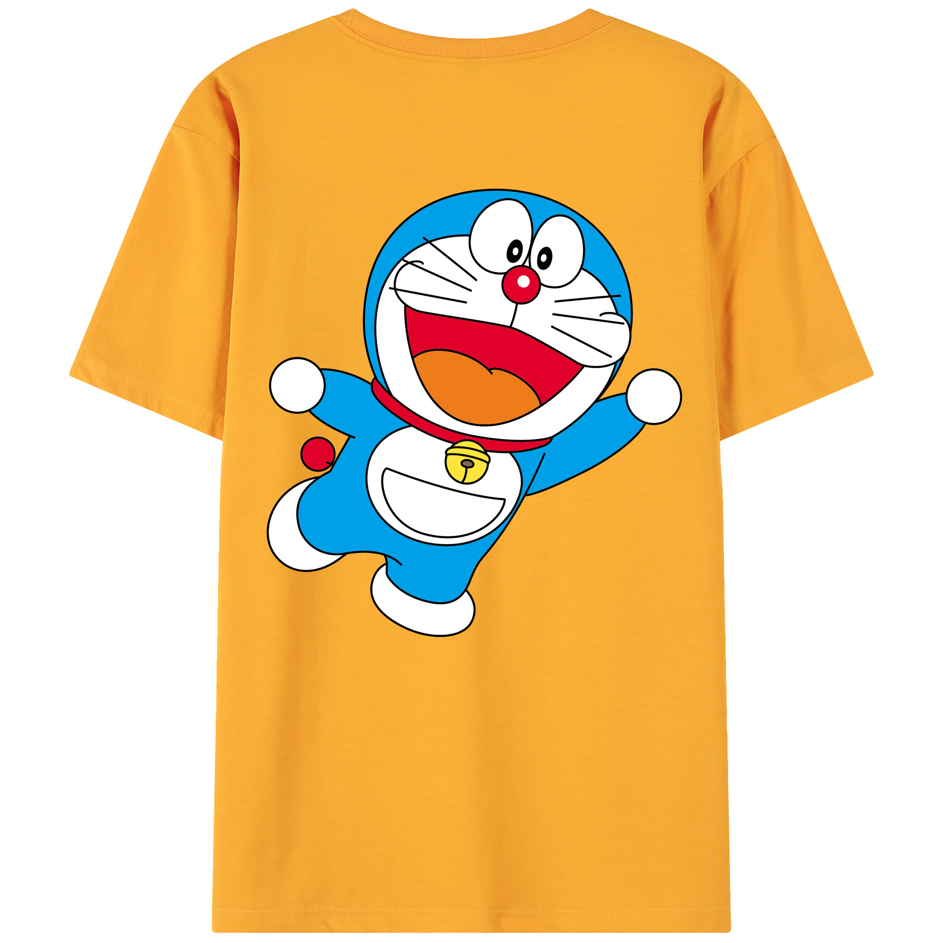 （画像用） ドラえもん Doraemon 綿100％ メンズ半袖Tシャツ（バックプリント） 通気性