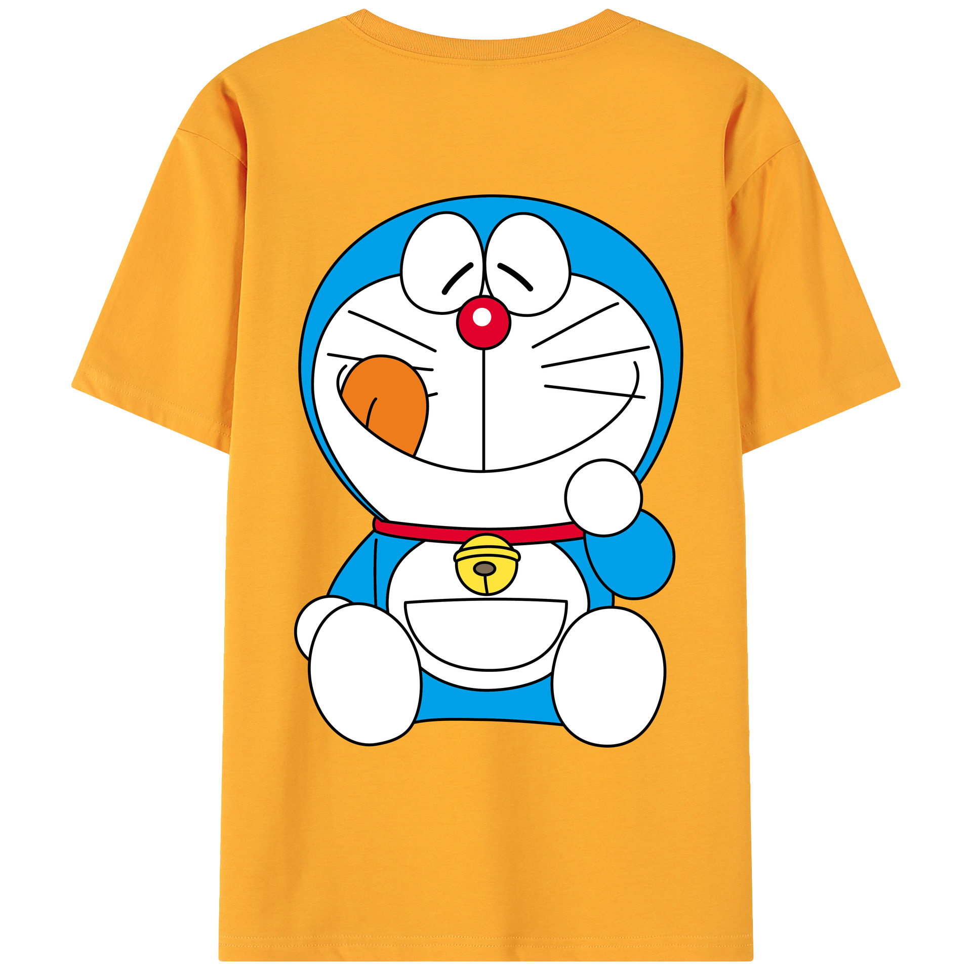 （画像用） ドラえもん Doraemon 綿100％ メンズ半袖Tシャツ（バックプリント） 通気性