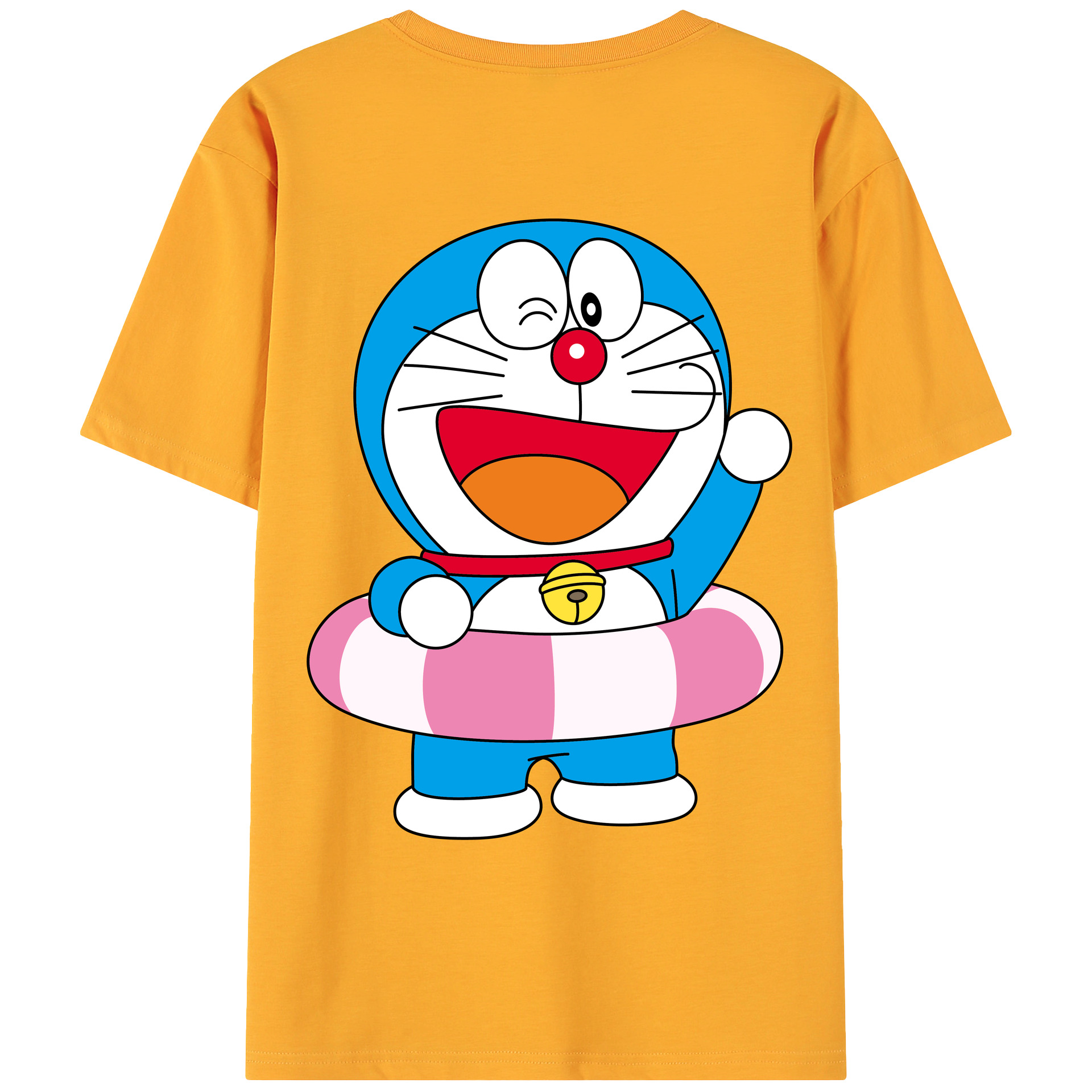 （画像用） ドラえもん Doraemon 綿100％ メンズ半袖Tシャツ（バックプリント） 通気性