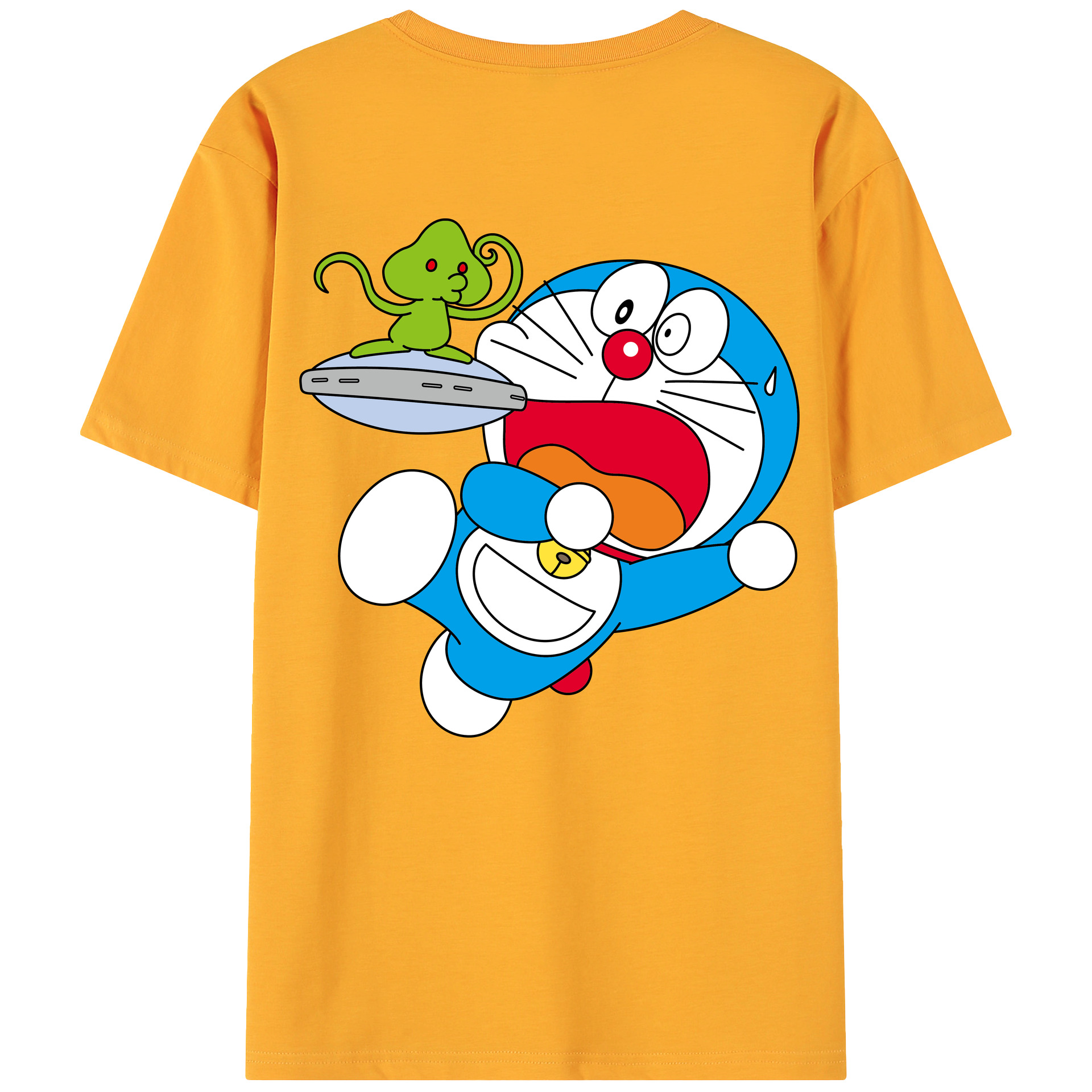 （画像用） ドラえもん Doraemon 綿100％ メンズ半袖Tシャツ（バックプリント） 通気性