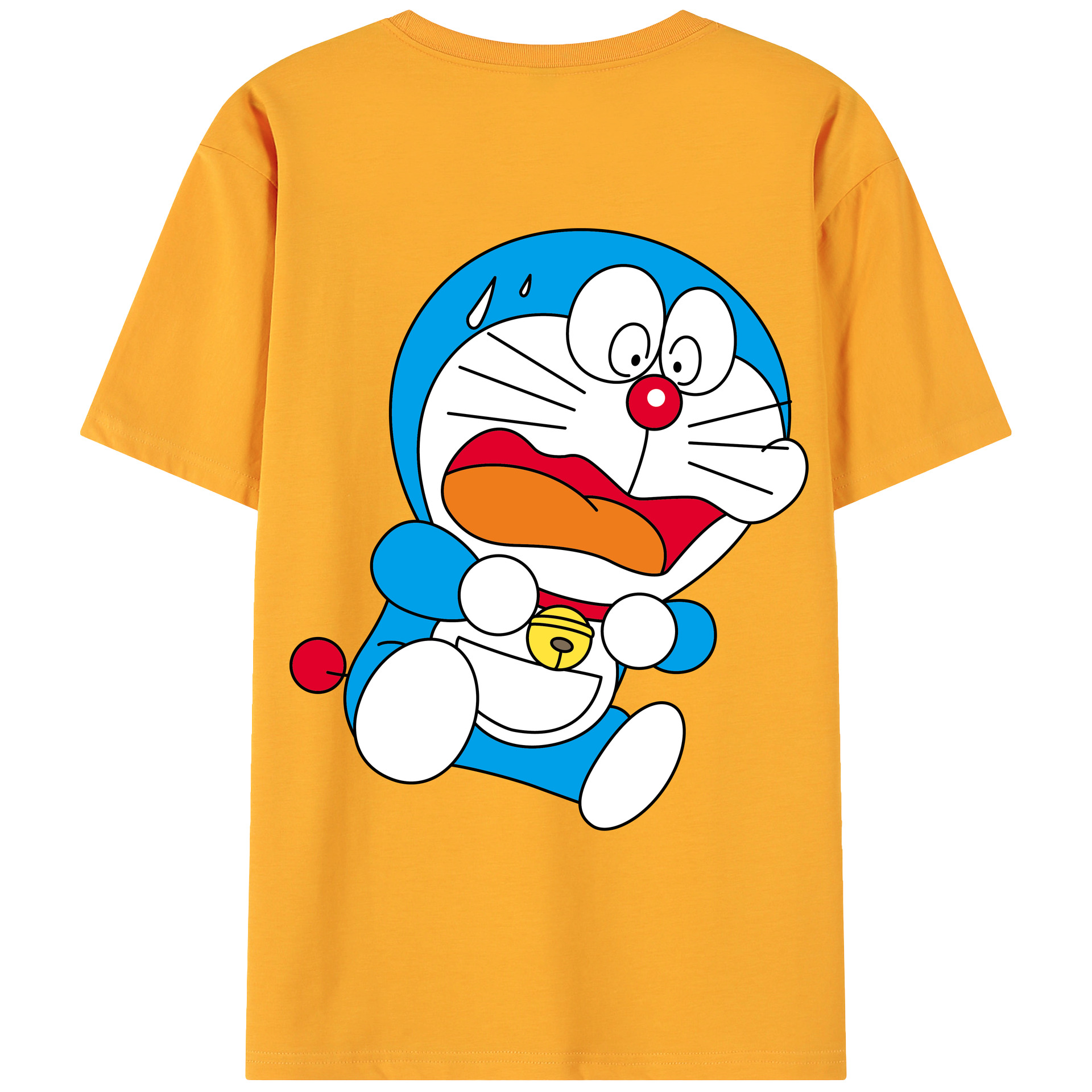 （画像用） ドラえもん Doraemon 綿100％ メンズ半袖Tシャツ（バックプリント） 通気性