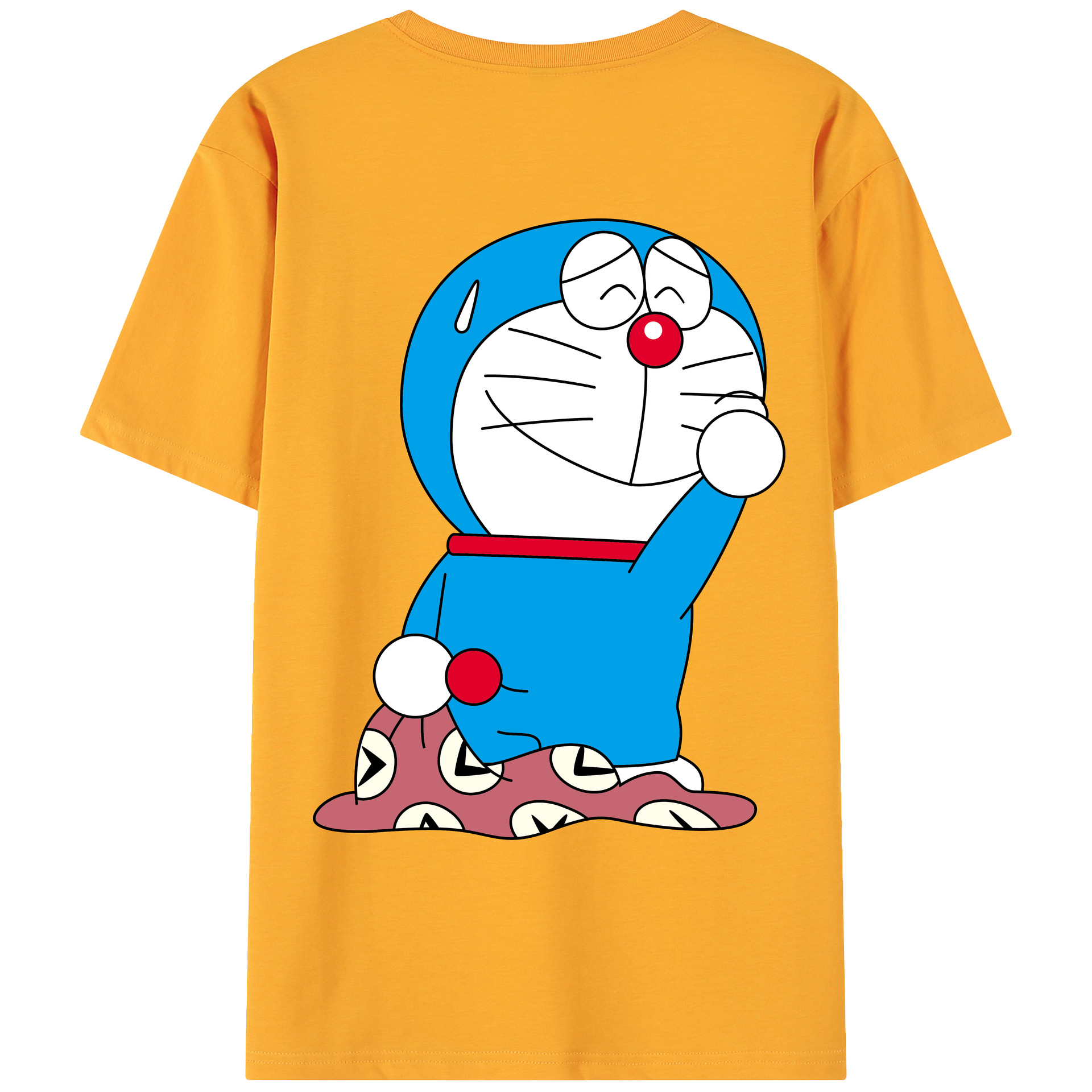 （画像用） ドラえもん Doraemon 綿100％ メンズ半袖Tシャツ（バックプリント） 通気性