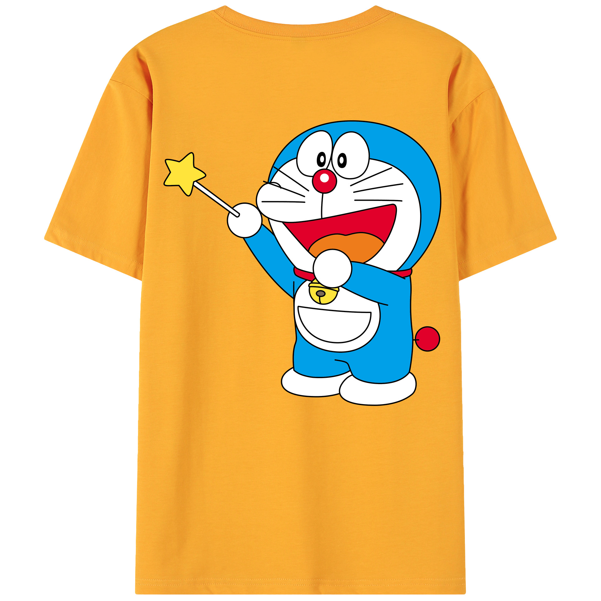 （画像用） ドラえもん Doraemon 綿100％ メンズ半袖Tシャツ（バックプリント） 通気性