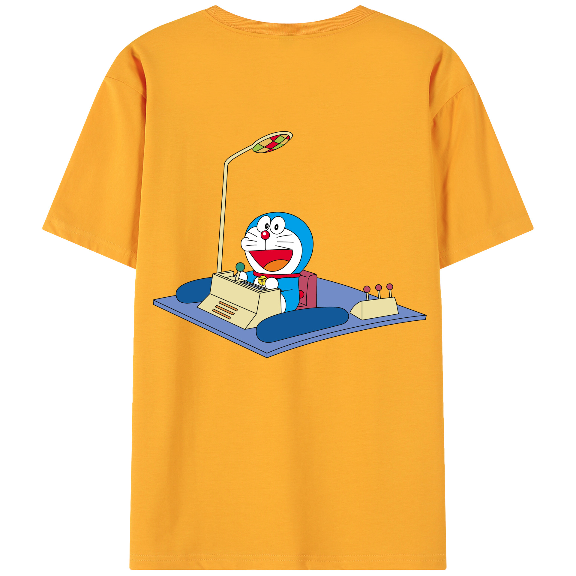 （画像用） ドラえもん Doraemon 綿100％ メンズ半袖Tシャツ（バックプリント） 通気性