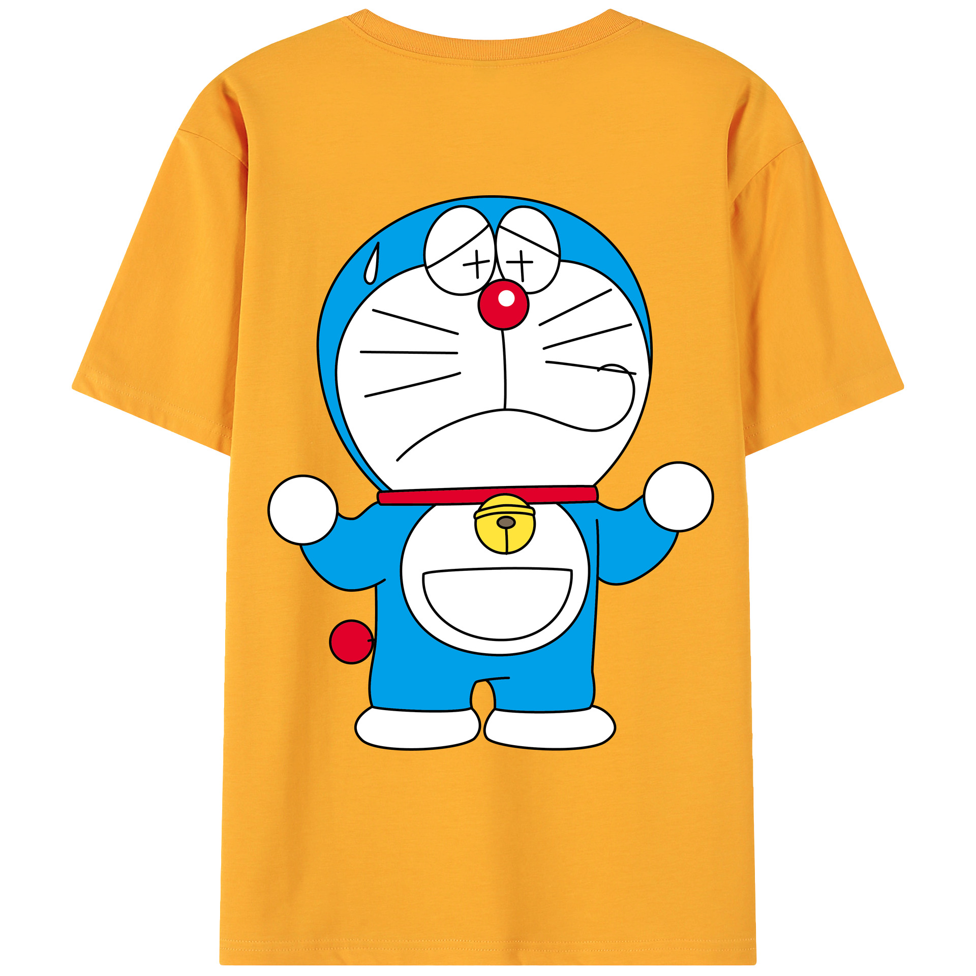 （画像用） ドラえもん Doraemon 綿100％ メンズ半袖Tシャツ（バックプリント） 通気性