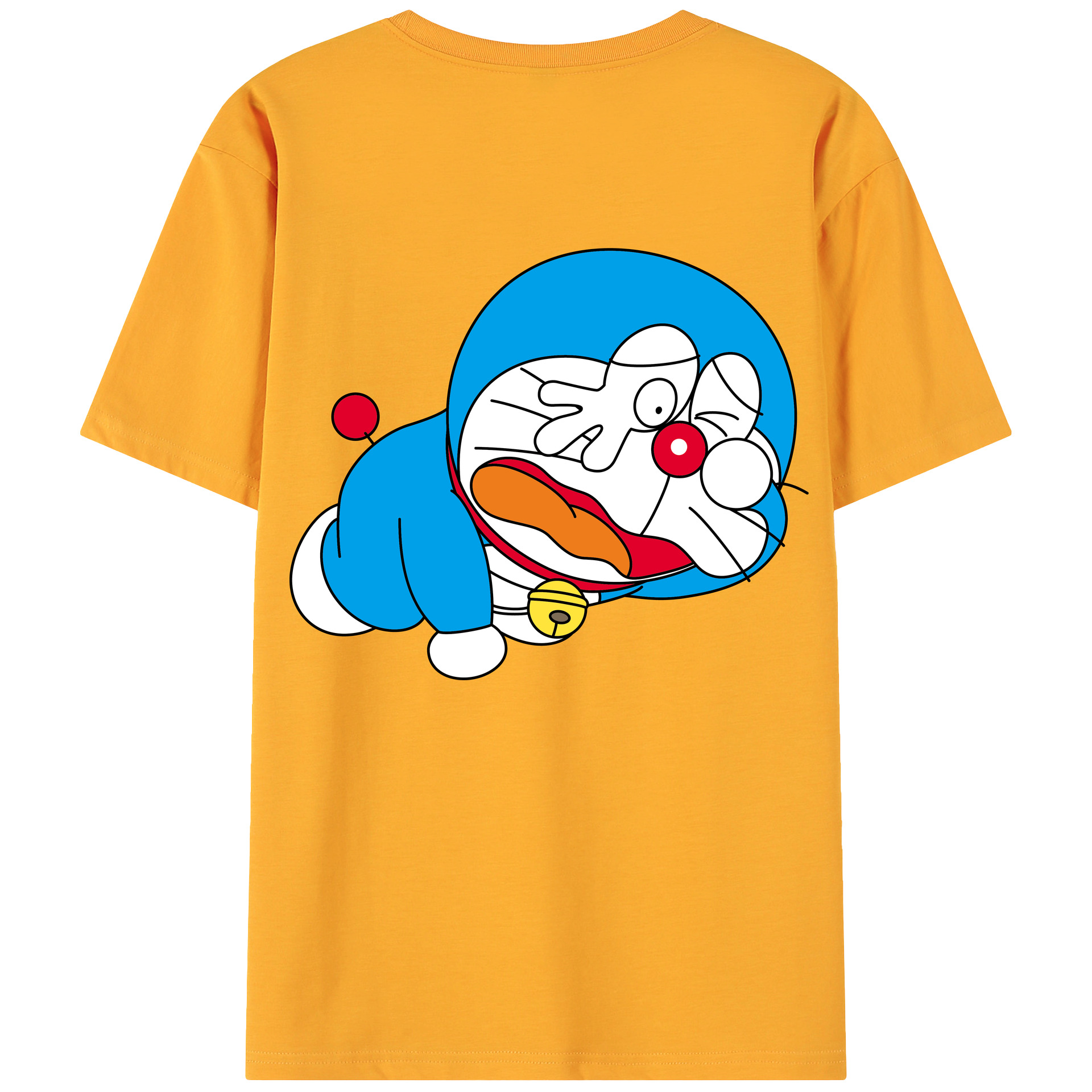 （画像用） ドラえもん Doraemon 綿100％ メンズ半袖Tシャツ（バックプリント） 通気性