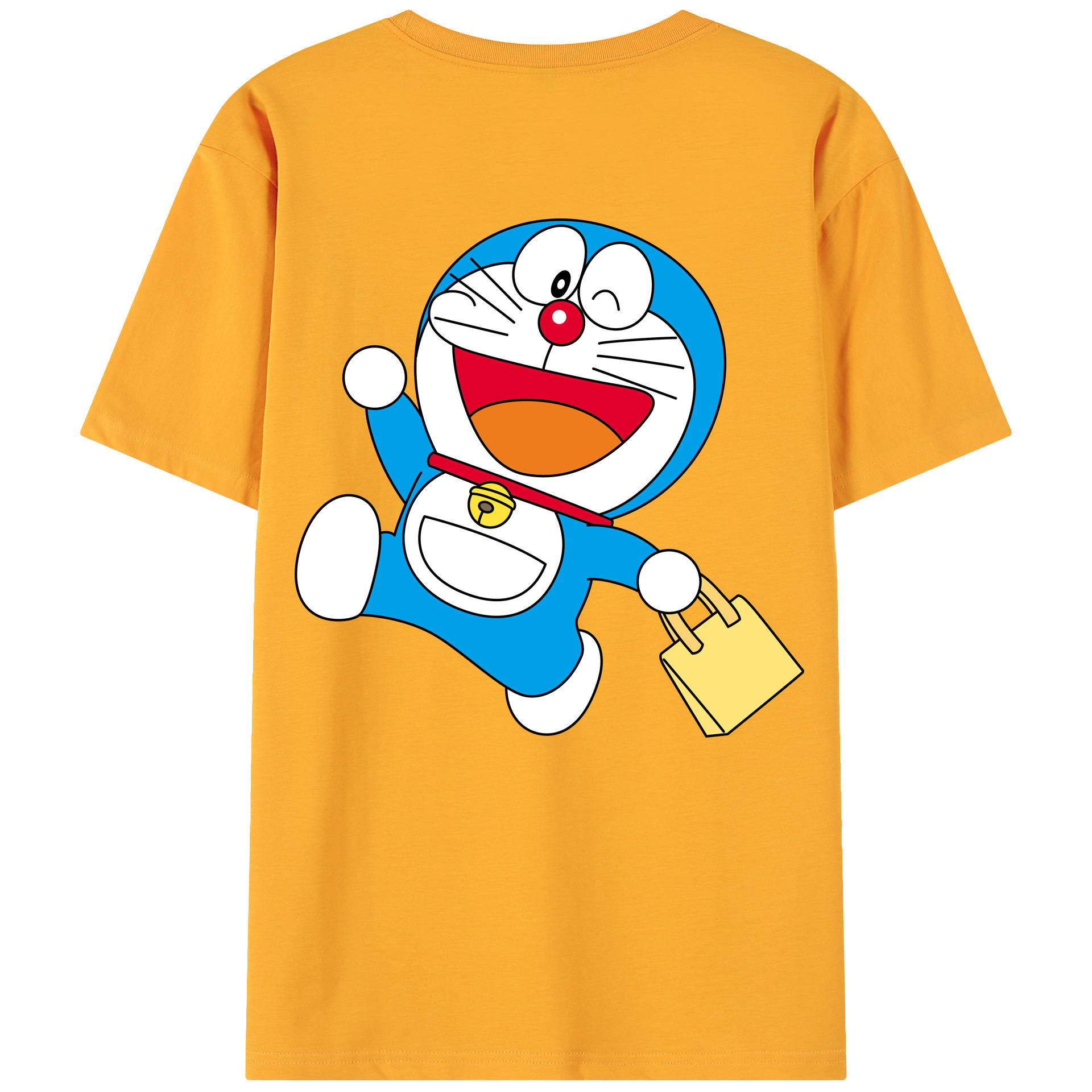 （画像用） ドラえもん Doraemon 綿100％ メンズ半袖Tシャツ（バックプリント） 通気性