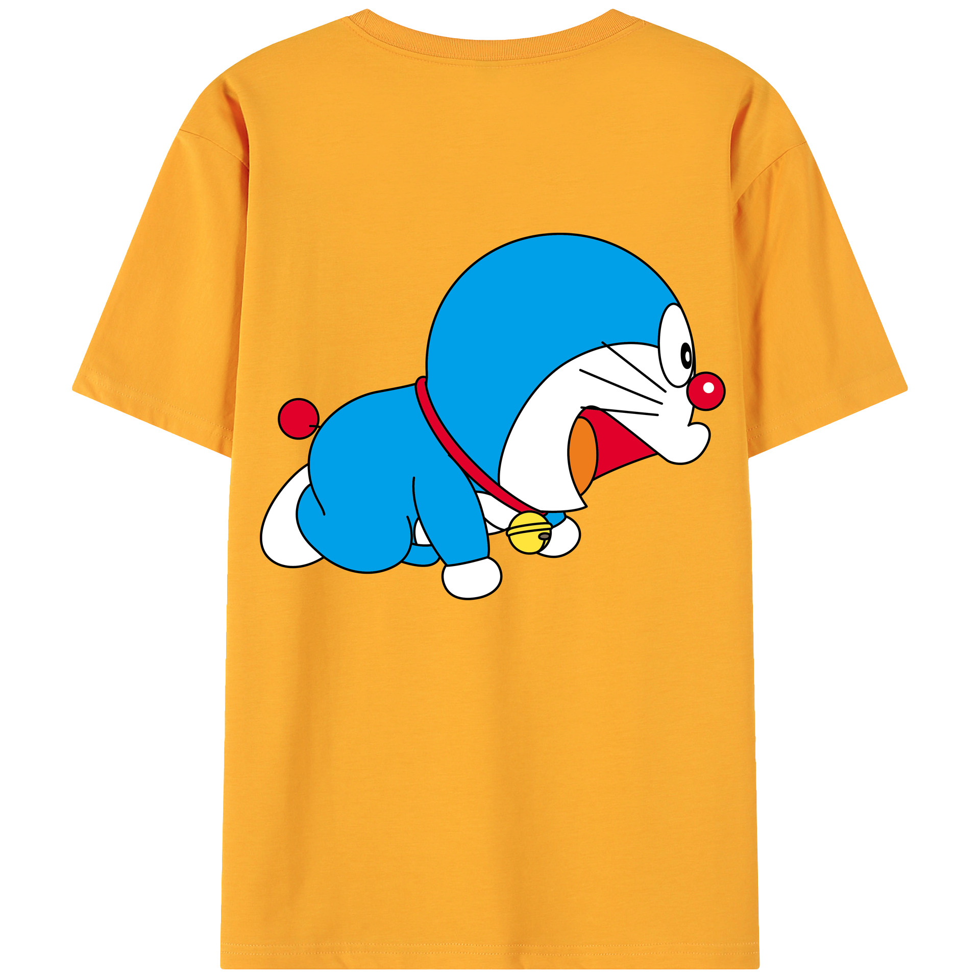 （画像用） ドラえもん Doraemon 綿100％ メンズ半袖Tシャツ（バックプリント） 通気性