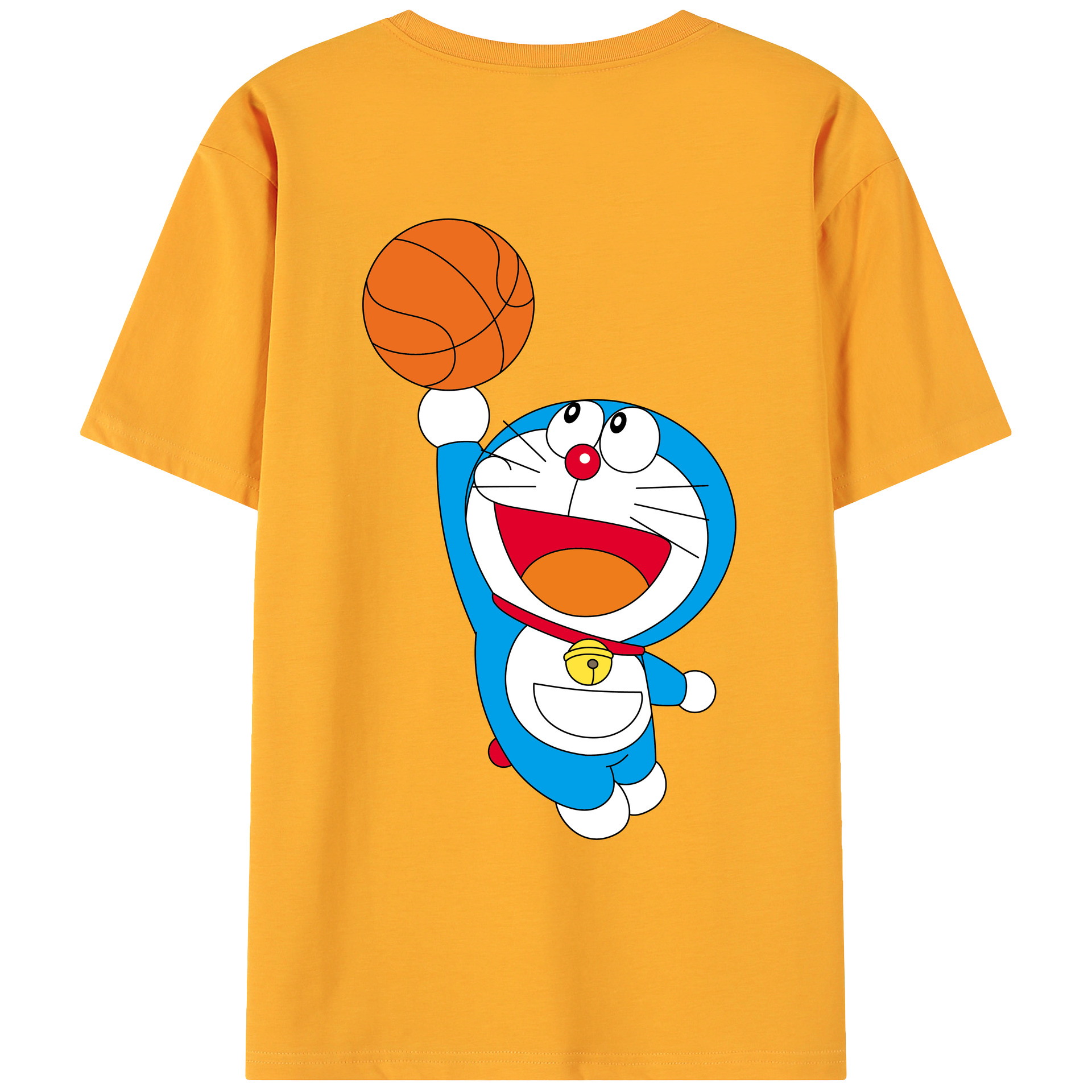 （画像用） ドラえもん Doraemon 綿100％ メンズ半袖Tシャツ（バックプリント） 通気性