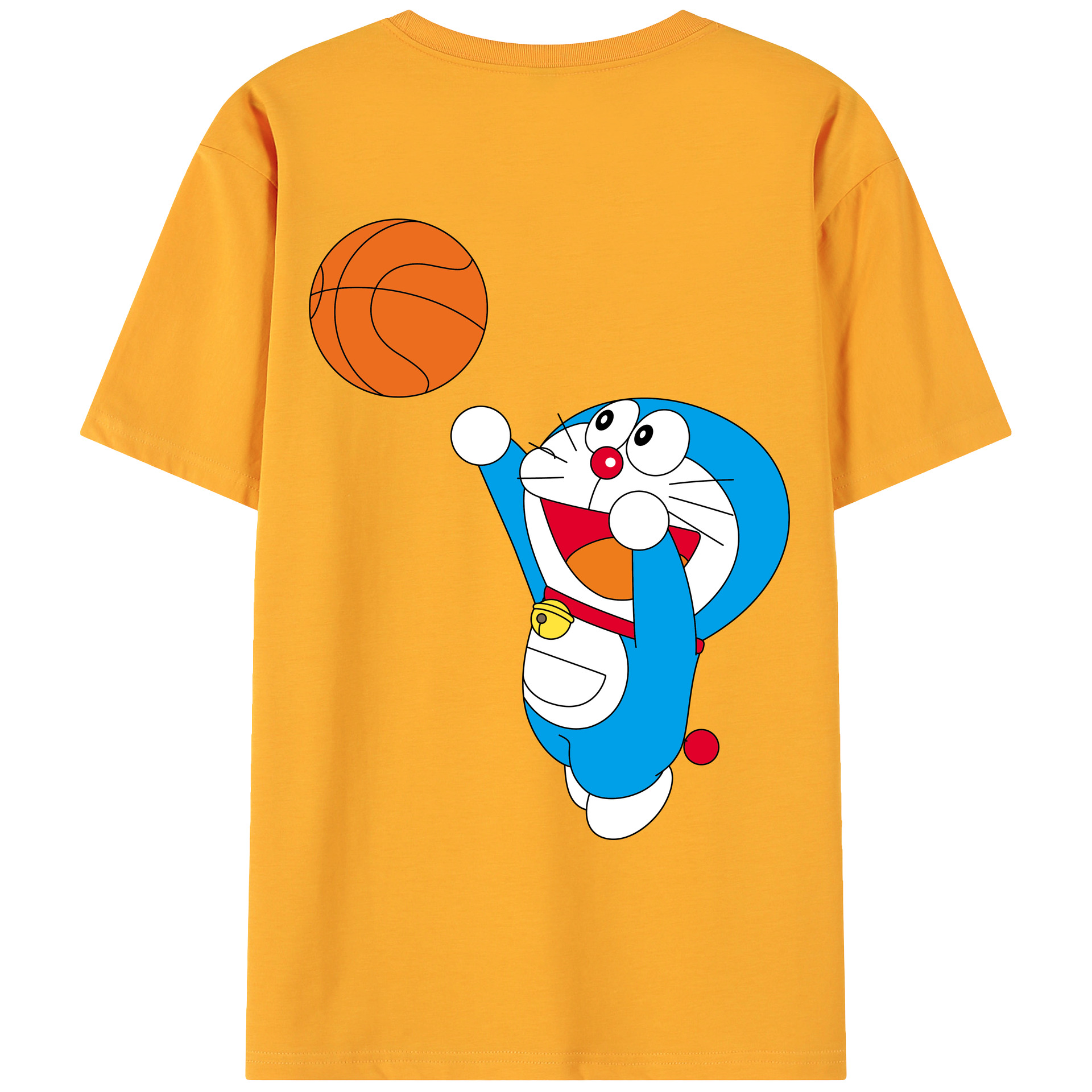 （画像用） ドラえもん Doraemon 綿100％ メンズ半袖Tシャツ（バックプリント） 通気性